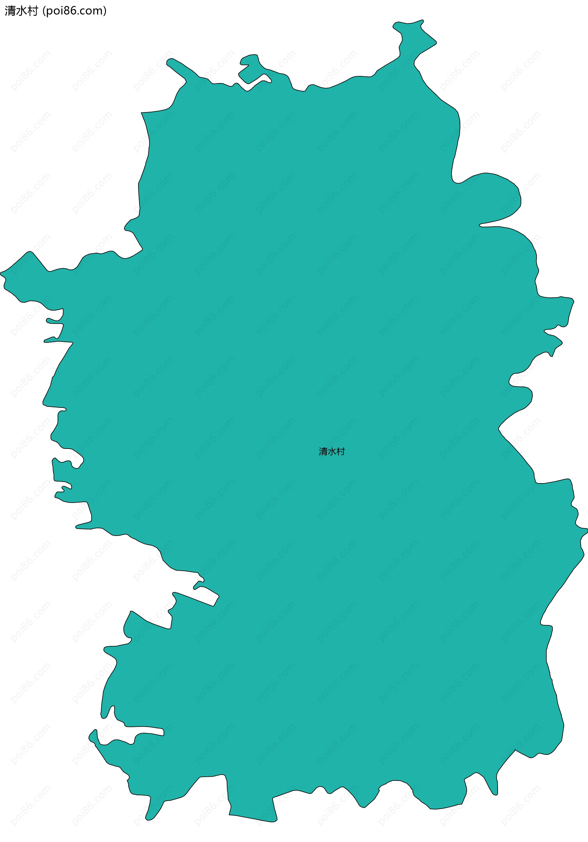 清水村边界地图