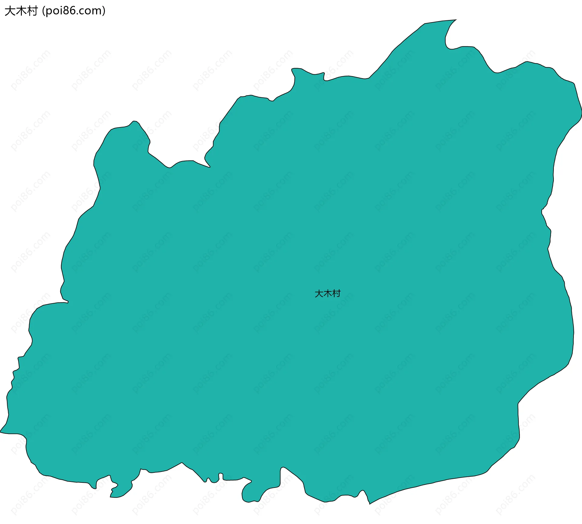 大木村边界地图