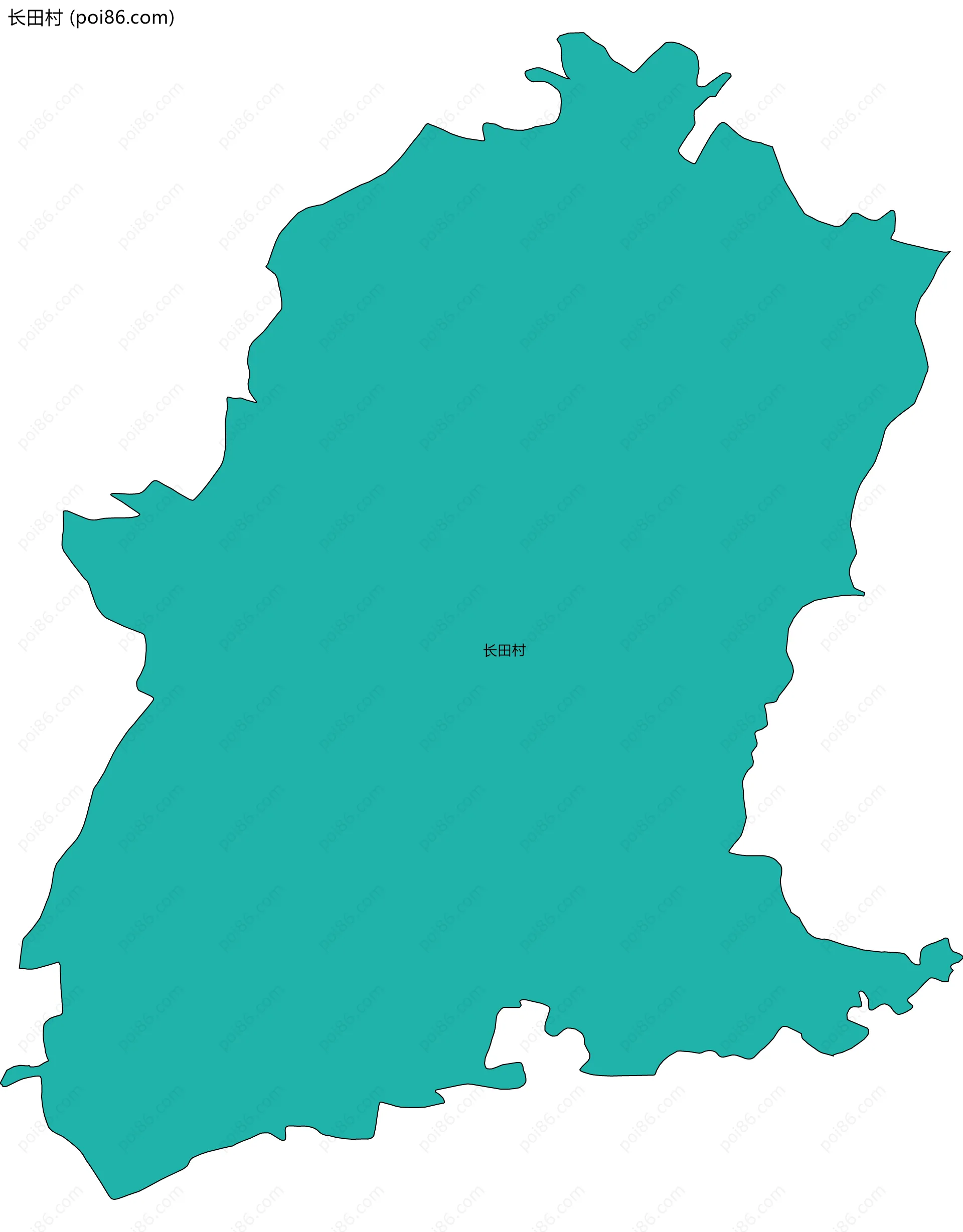 长田村边界地图