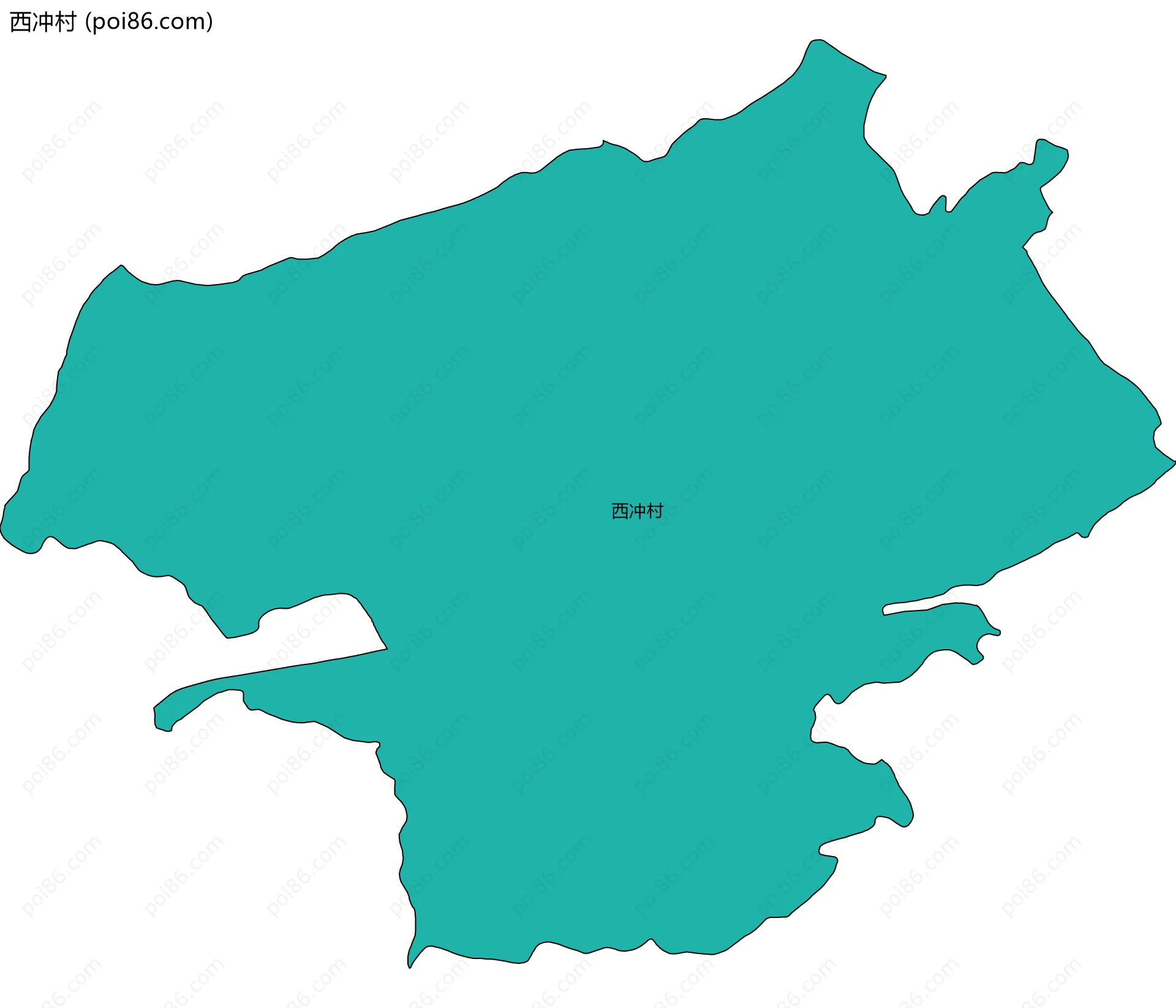 西冲村边界地图