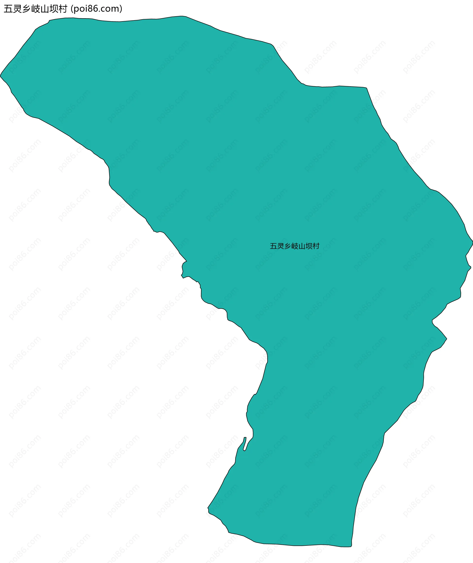 五灵乡岐山坝村边界地图