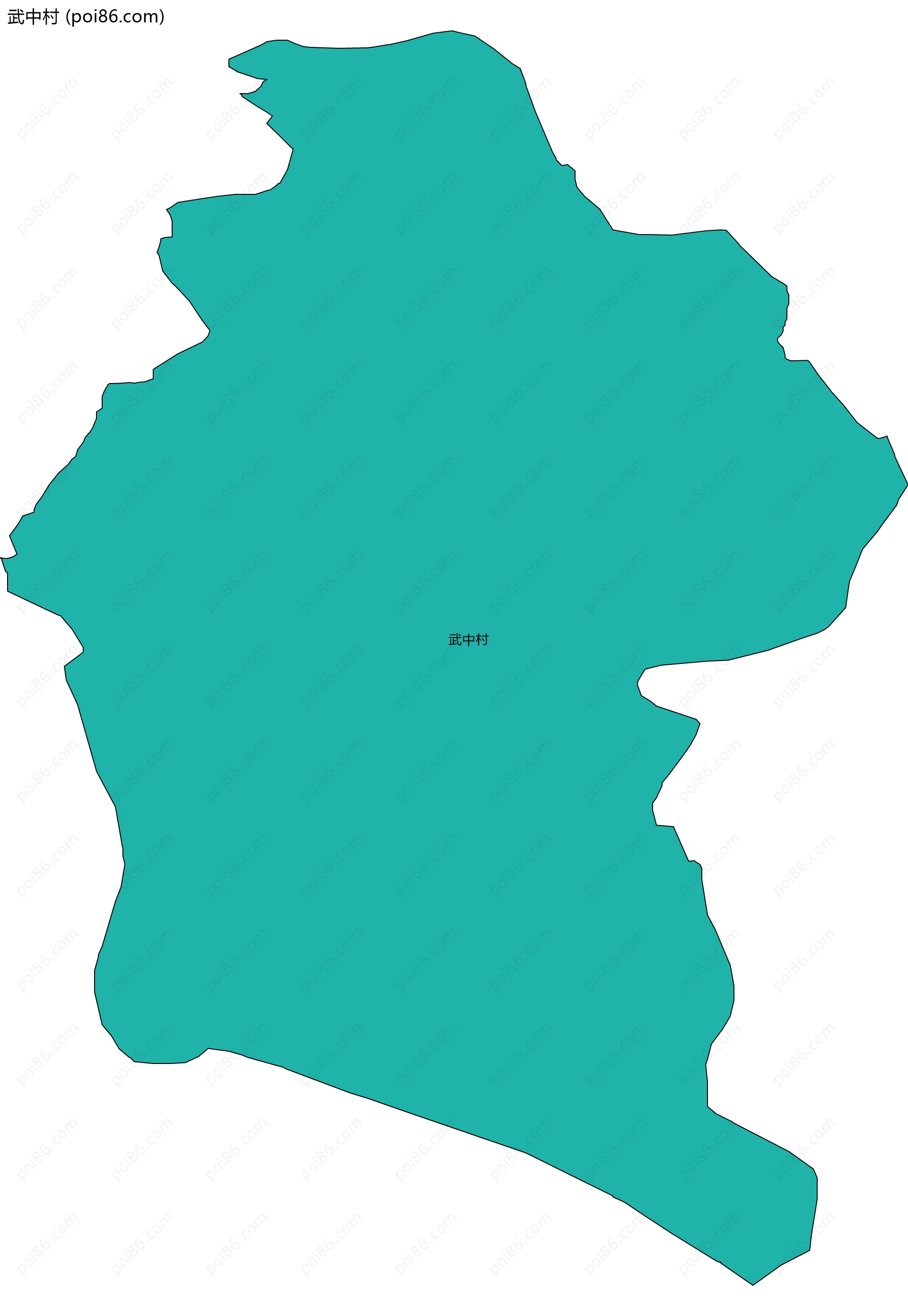 武中村边界地图