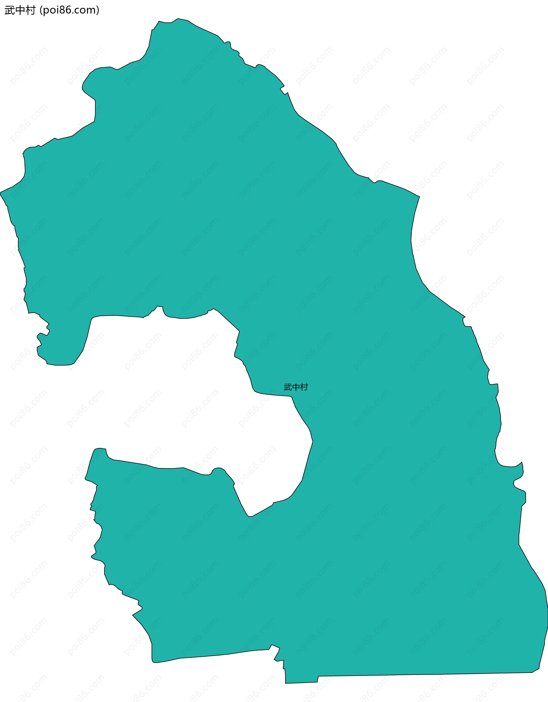 武中村边界地图