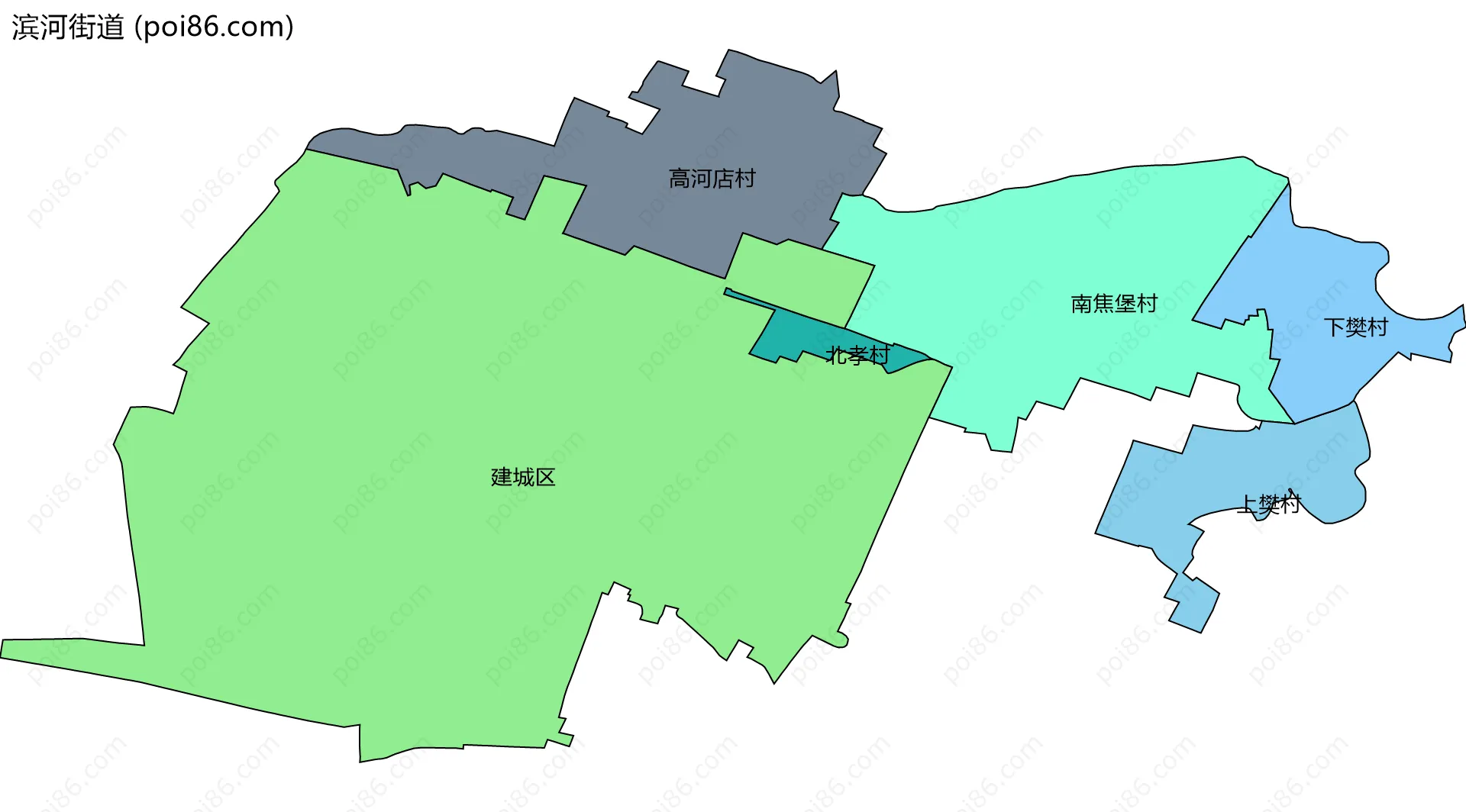 滨河街道边界地图(五级行政区划)