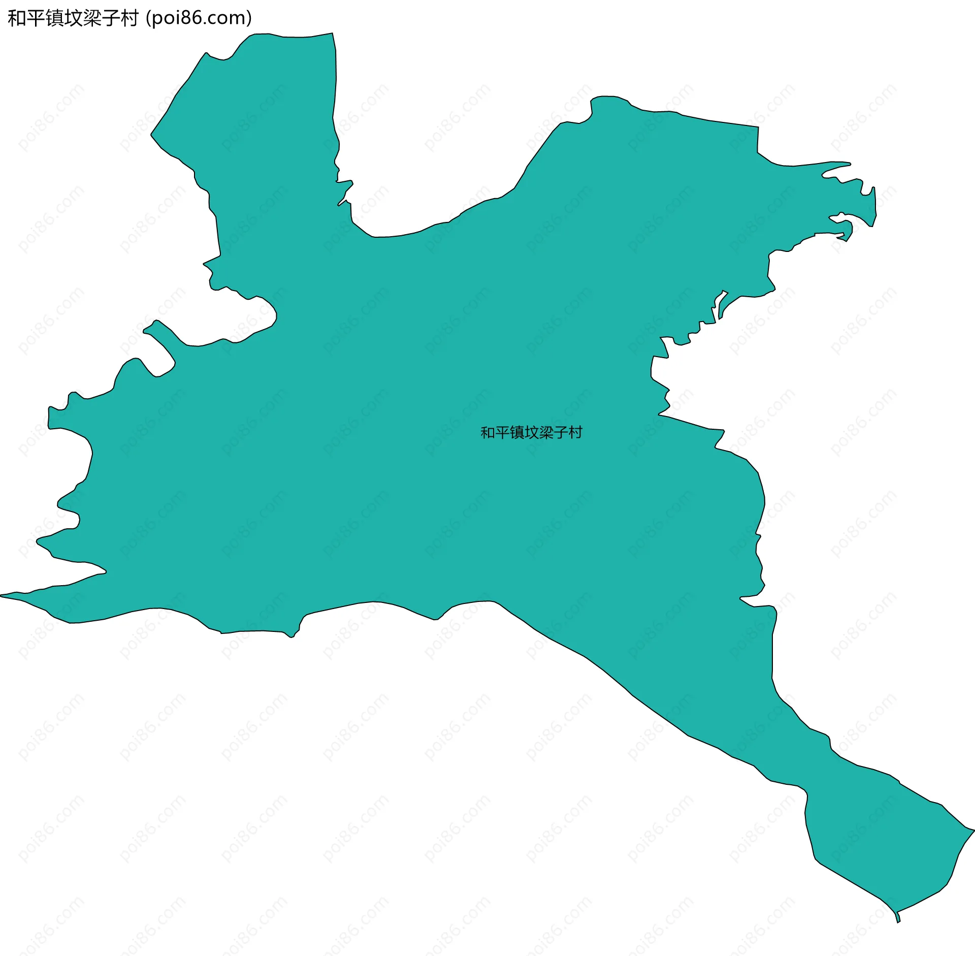 和平镇坟梁子村边界地图
