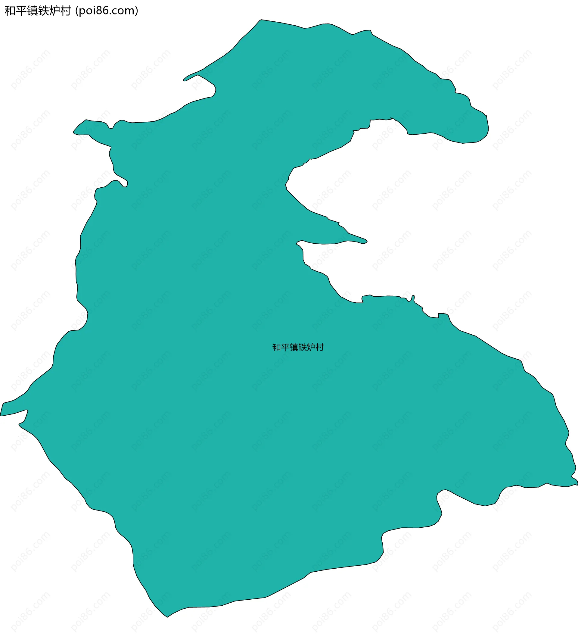 和平镇铁炉村边界地图
