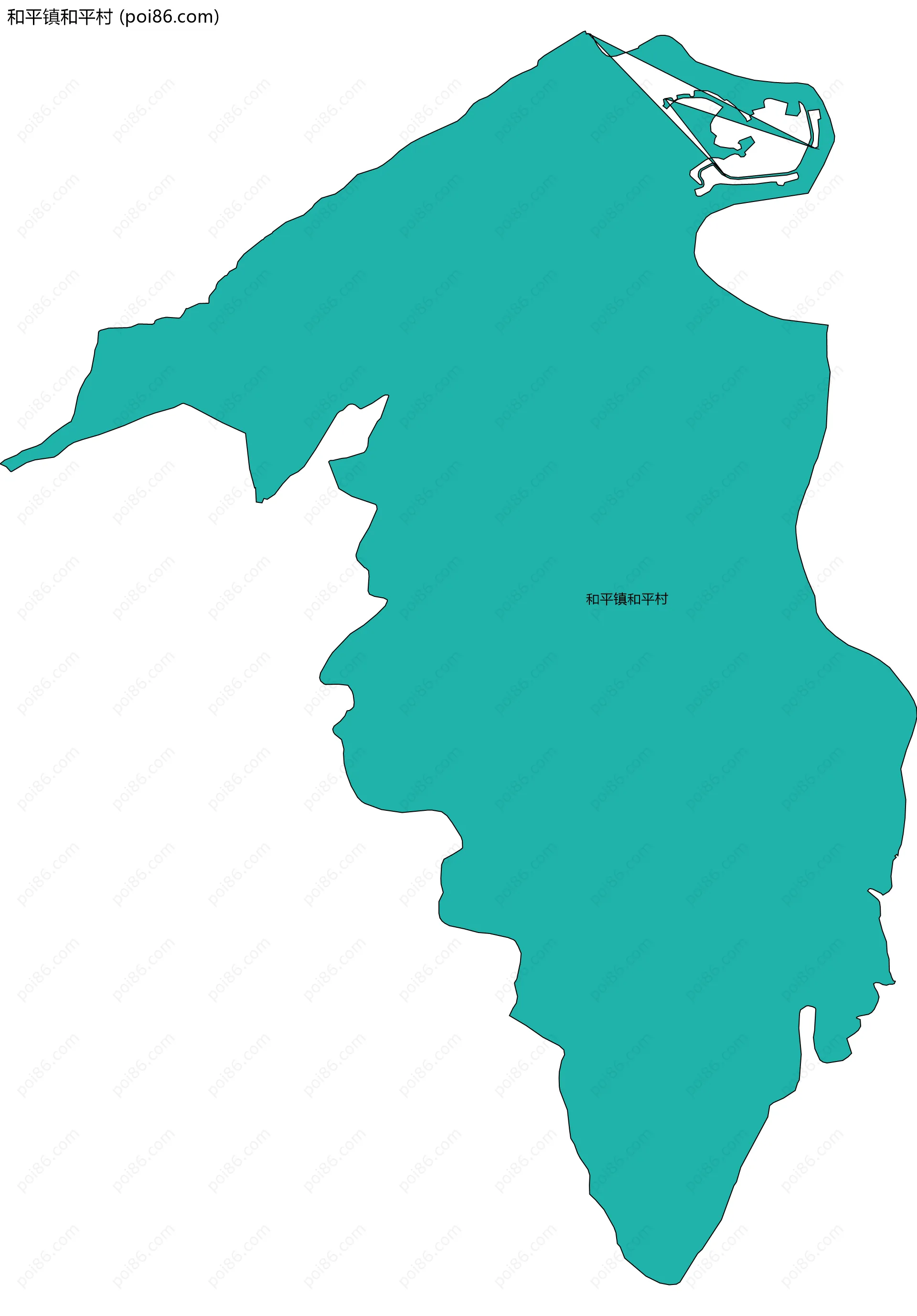 和平镇和平村边界地图