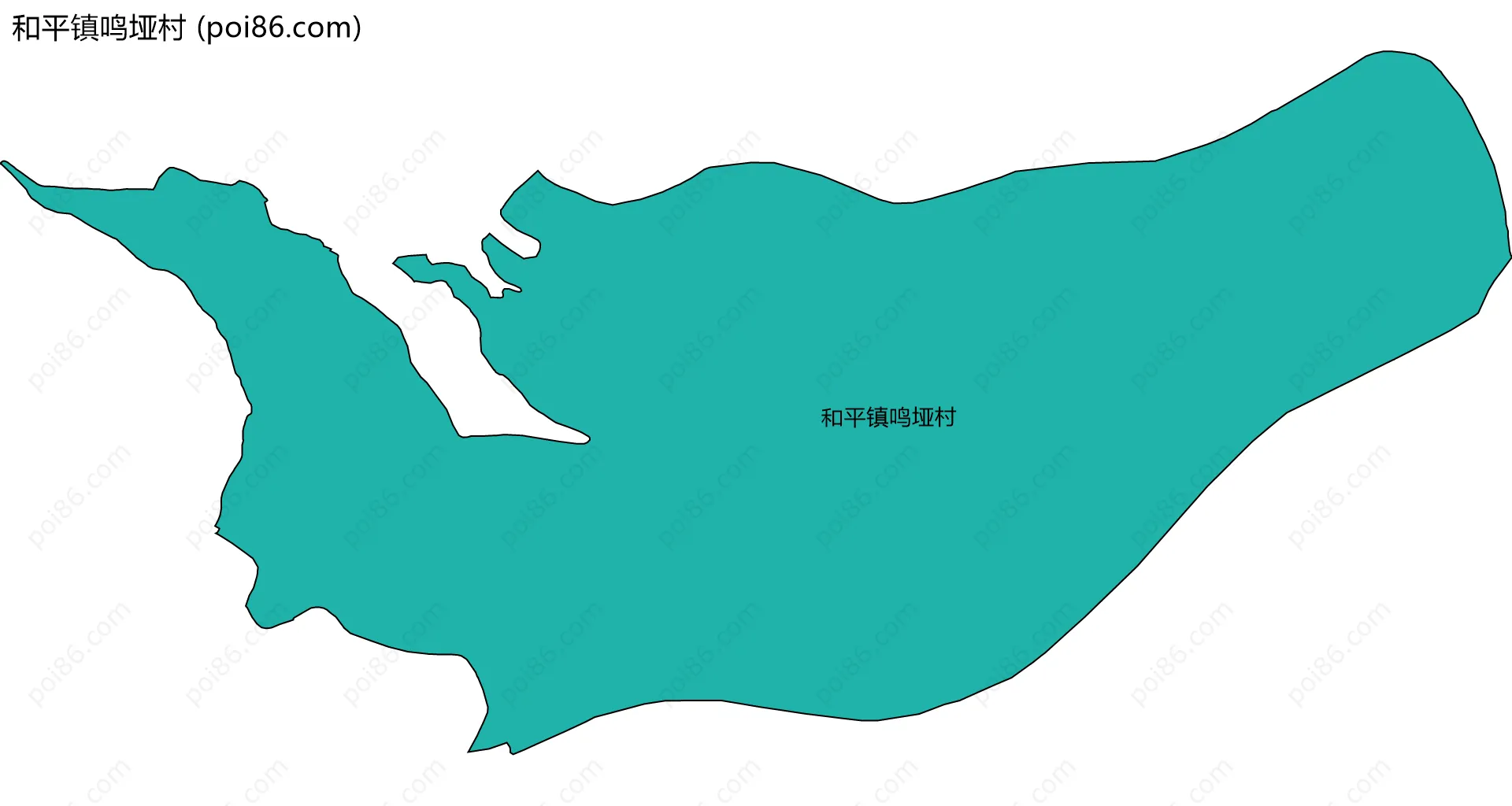 和平镇鸣垭村边界地图