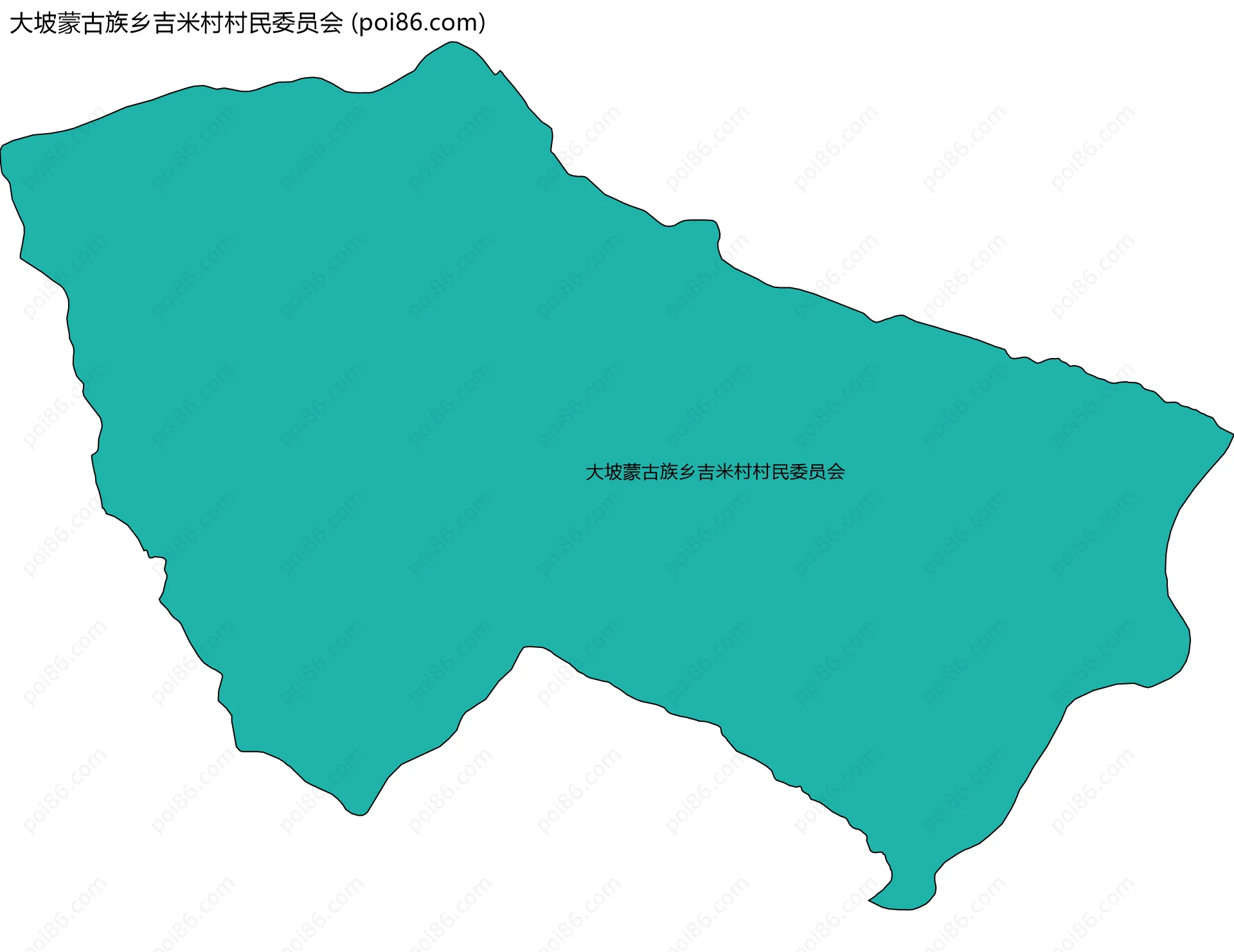 大坡蒙古族乡吉米村村民委员会边界地图