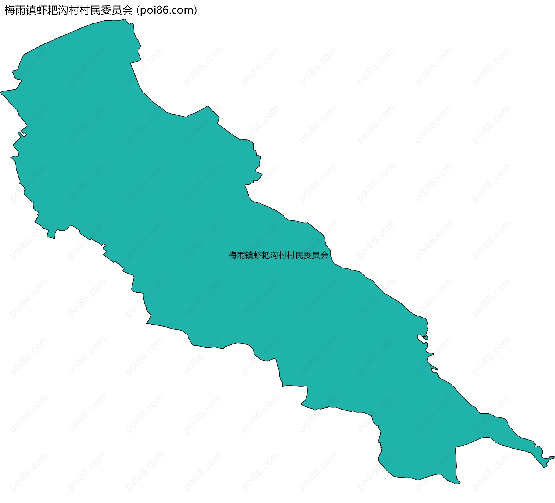 梅雨镇虾耙沟村村民委员会边界地图