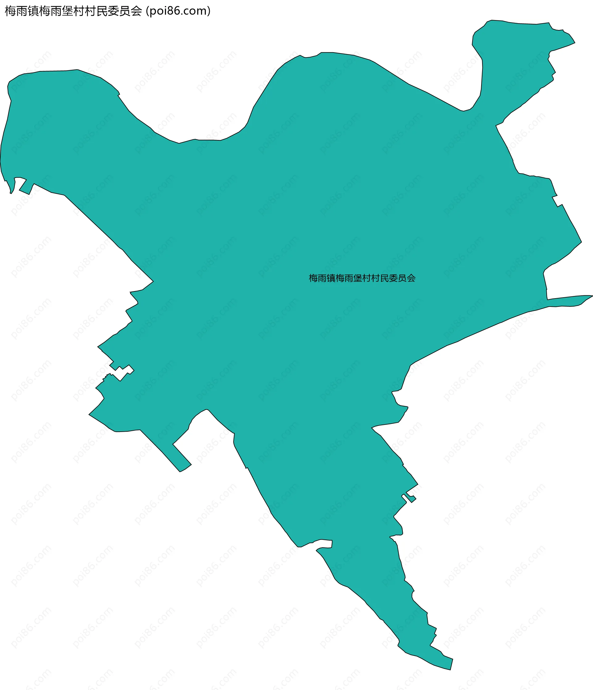 梅雨镇梅雨堡村村民委员会边界地图