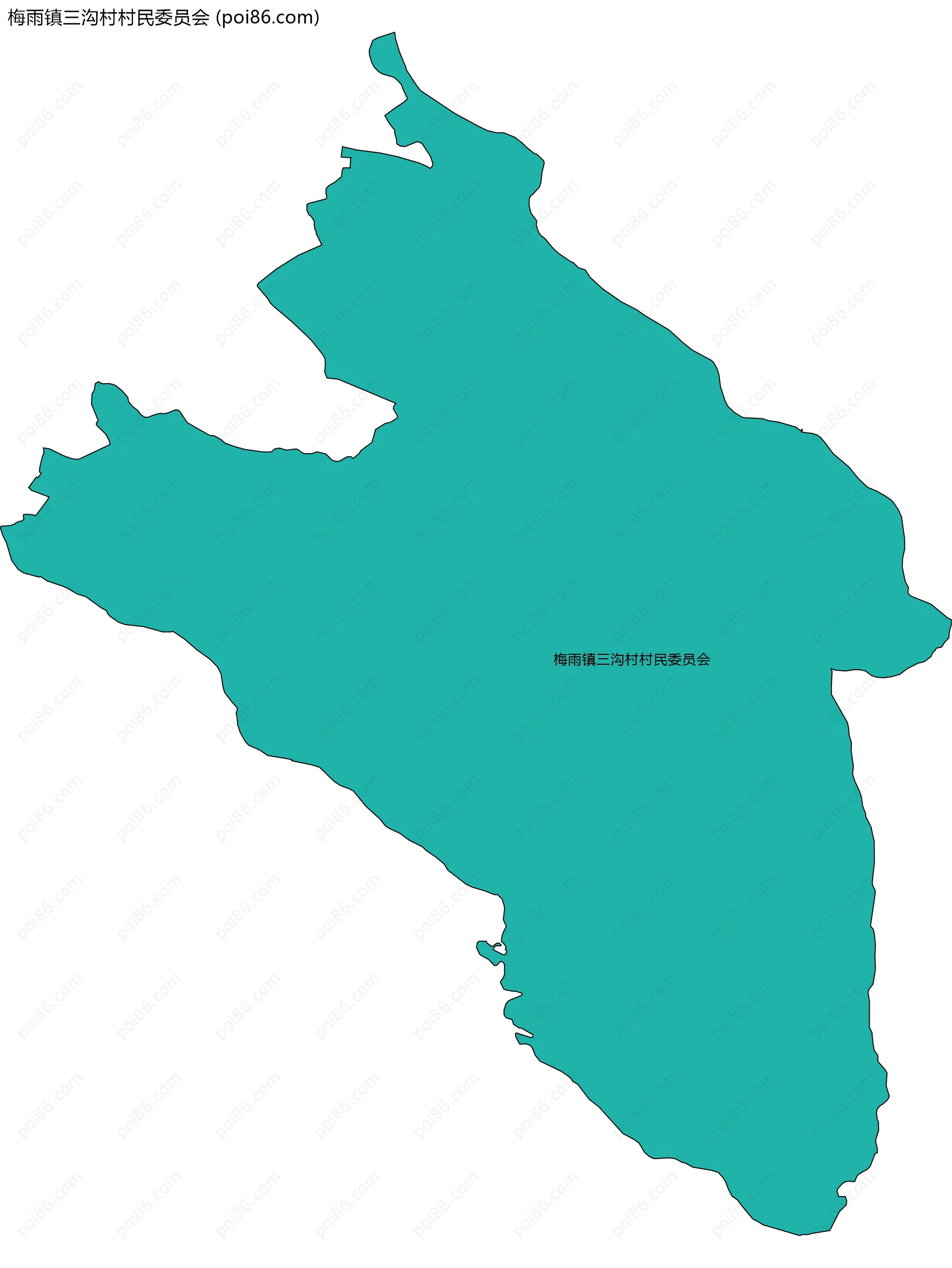 梅雨镇三沟村村民委员会边界地图