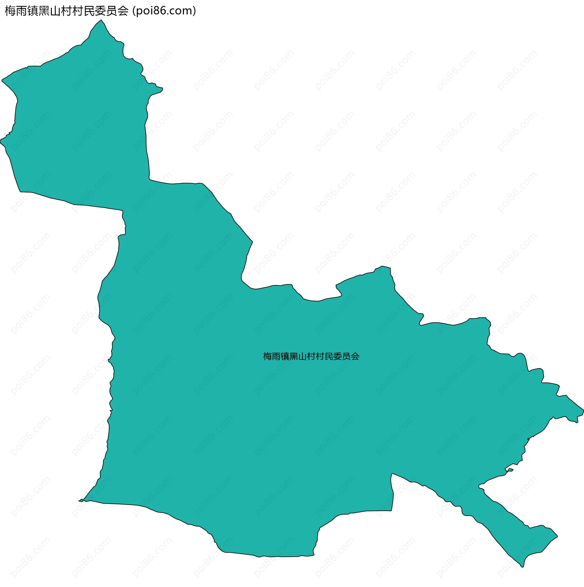 梅雨镇黑山村村民委员会边界地图