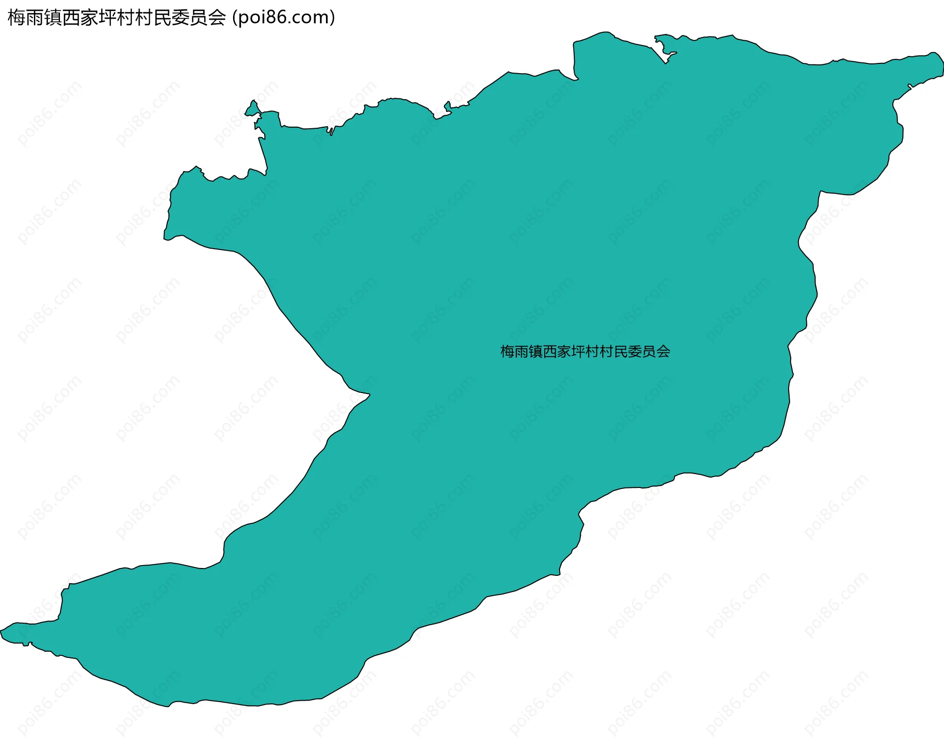 梅雨镇西家坪村村民委员会边界地图