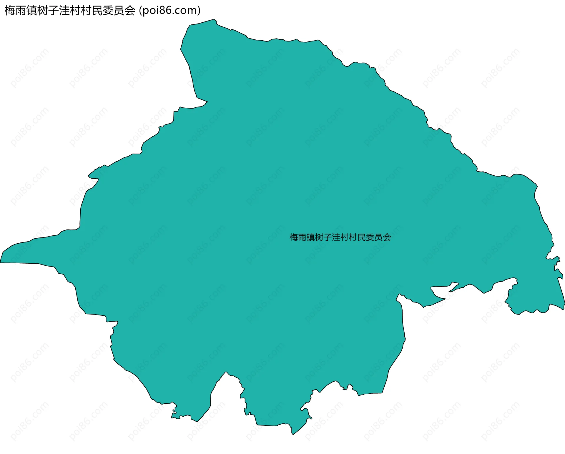 梅雨镇树子洼村村民委员会边界地图