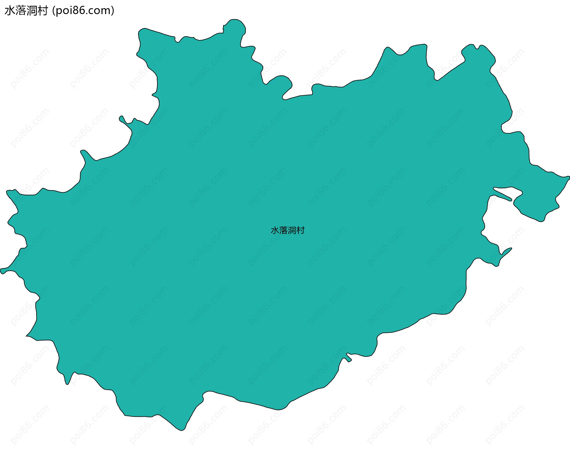 水落洞村边界地图