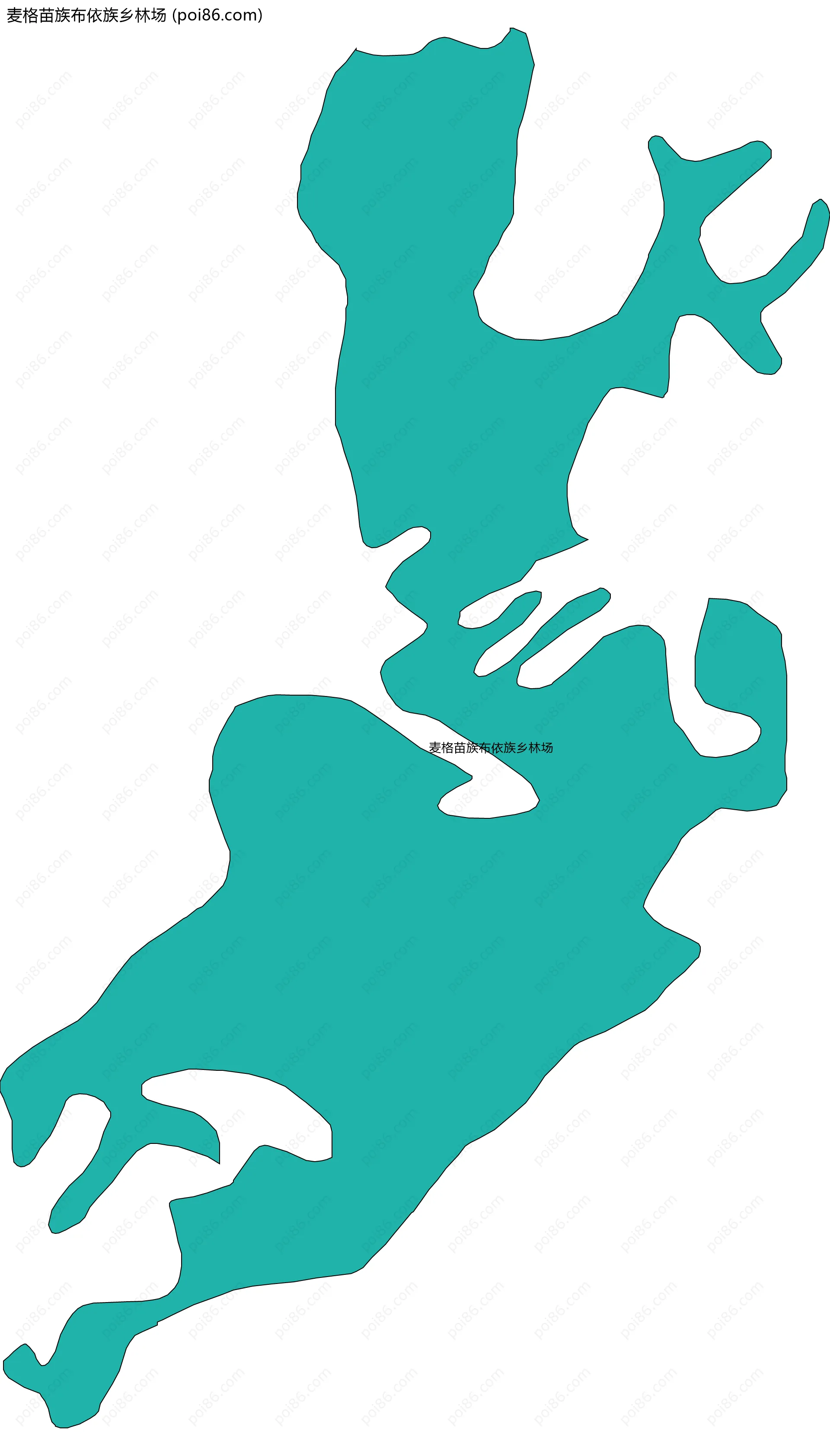 麦格苗族布依族乡林场边界地图