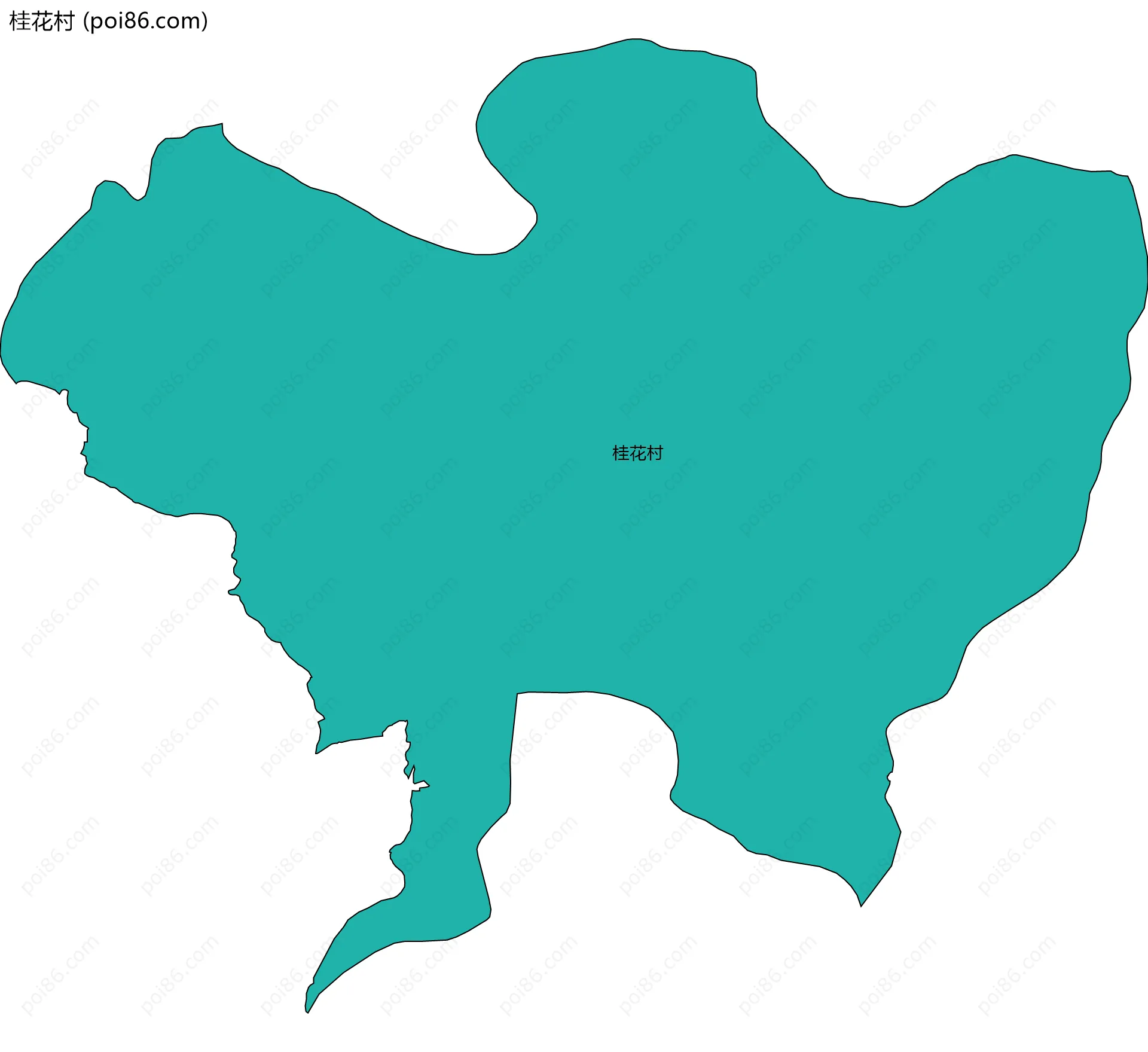 桂花村边界地图