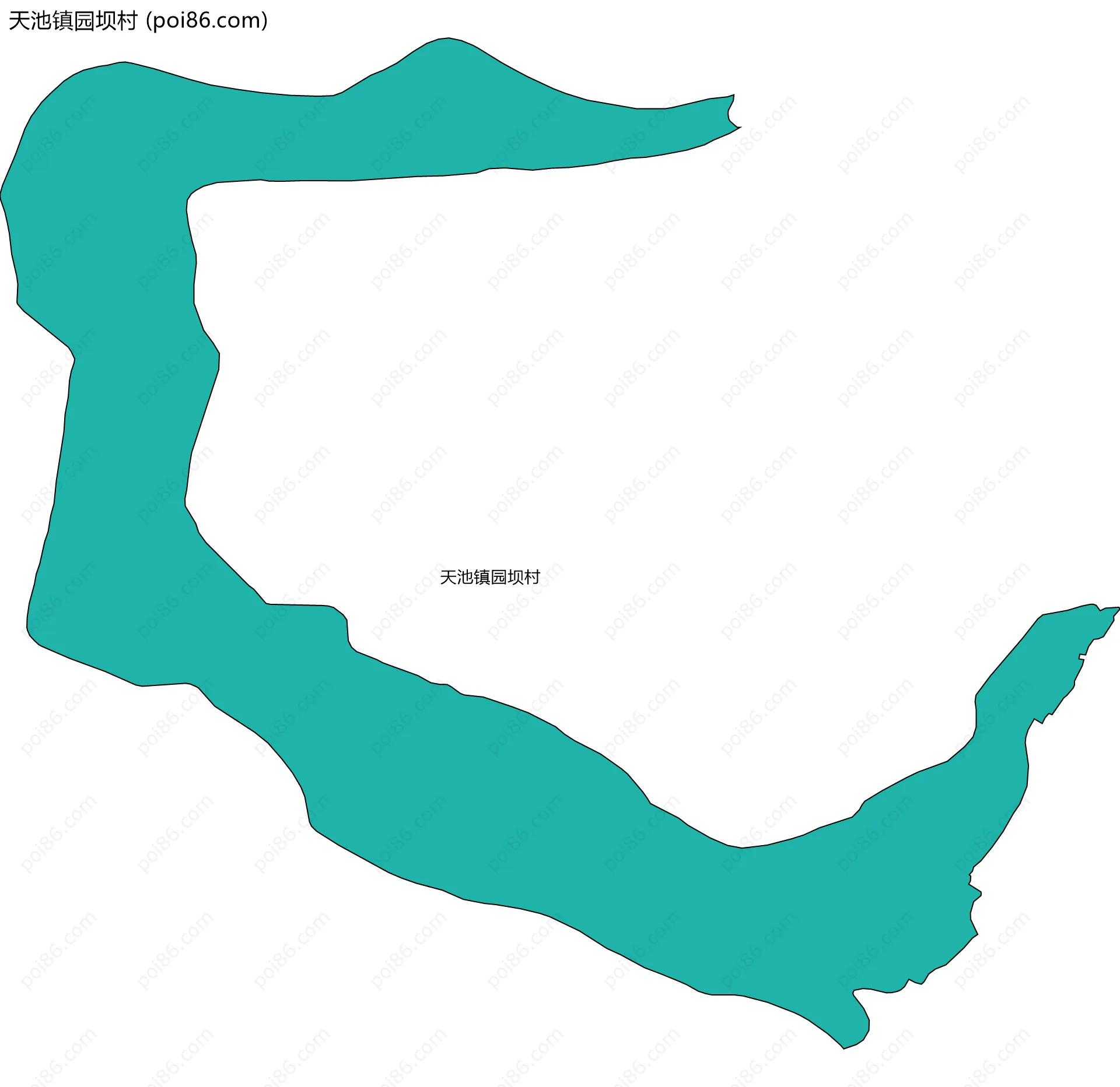 天池镇园坝村边界地图