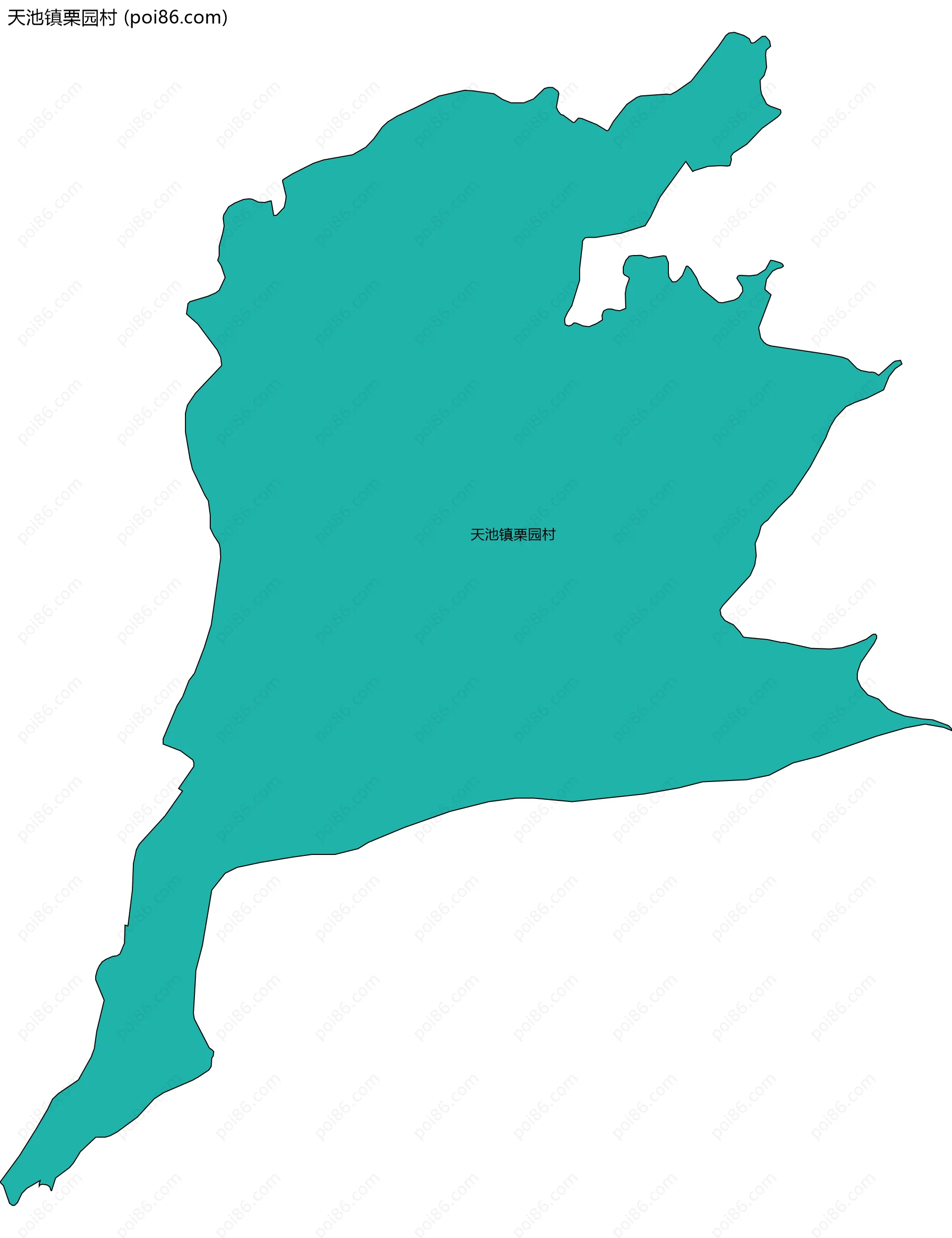 天池镇栗园村边界地图