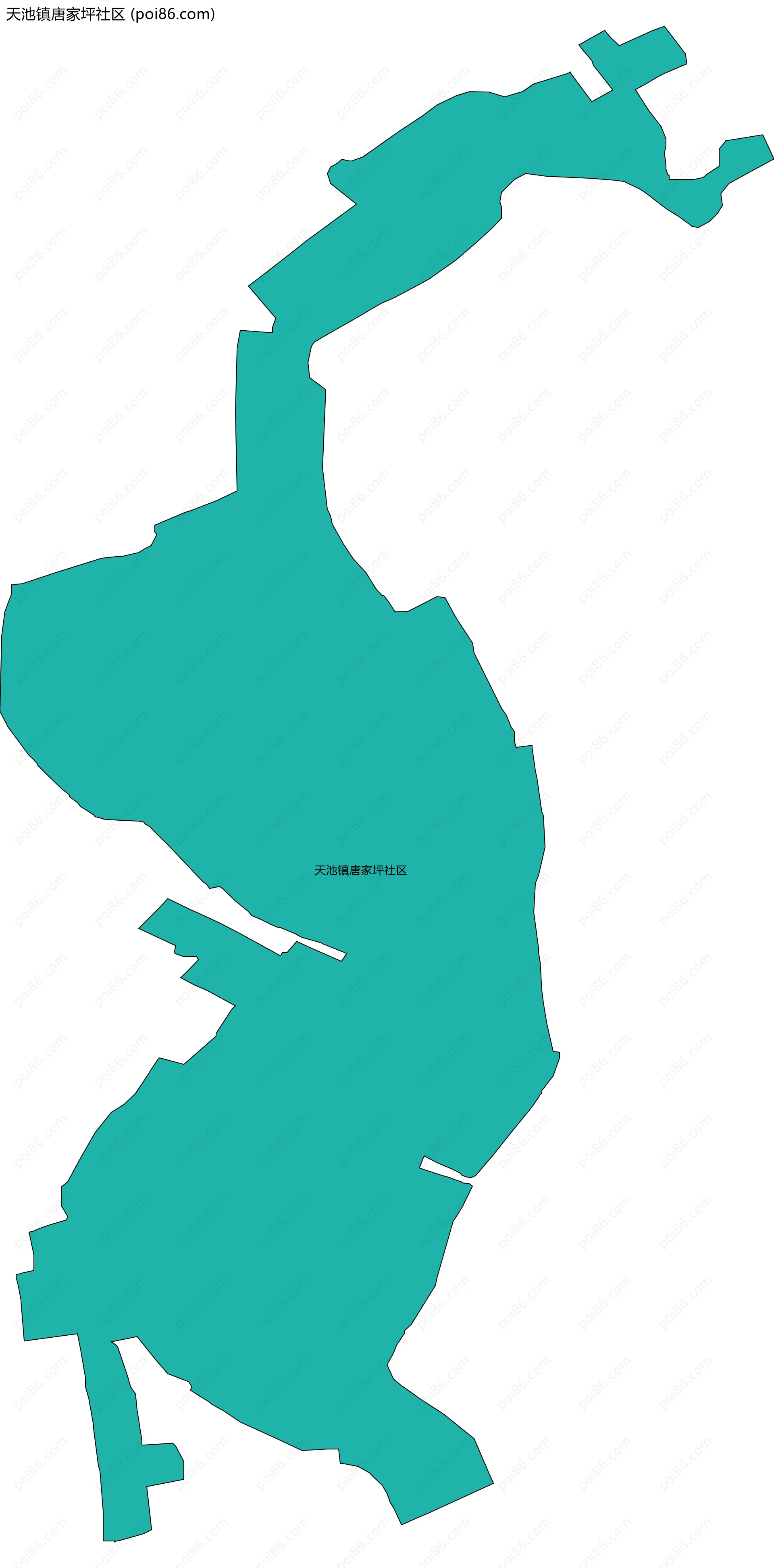 天池镇唐家坪社区边界地图