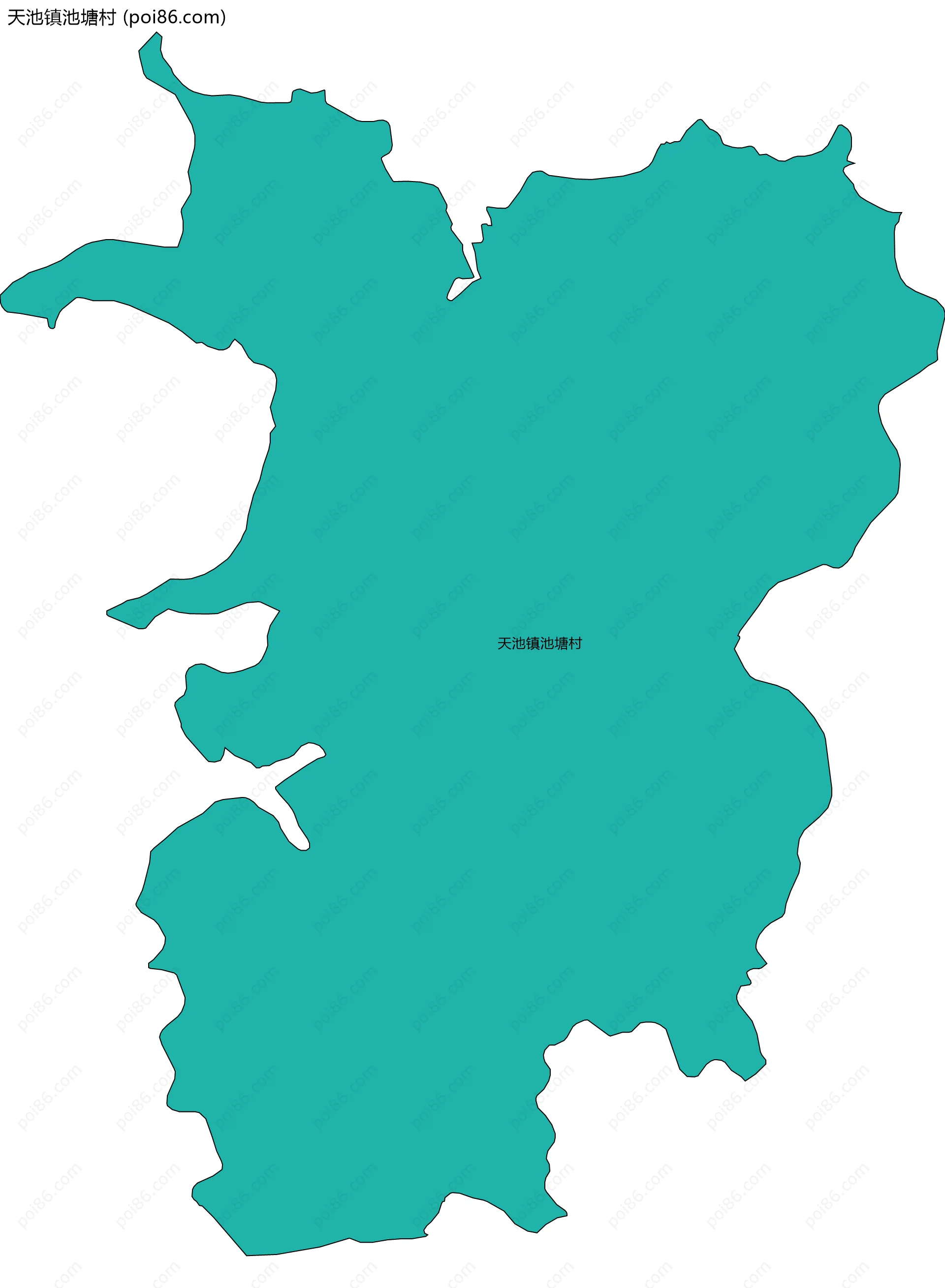 天池镇池塘村边界地图