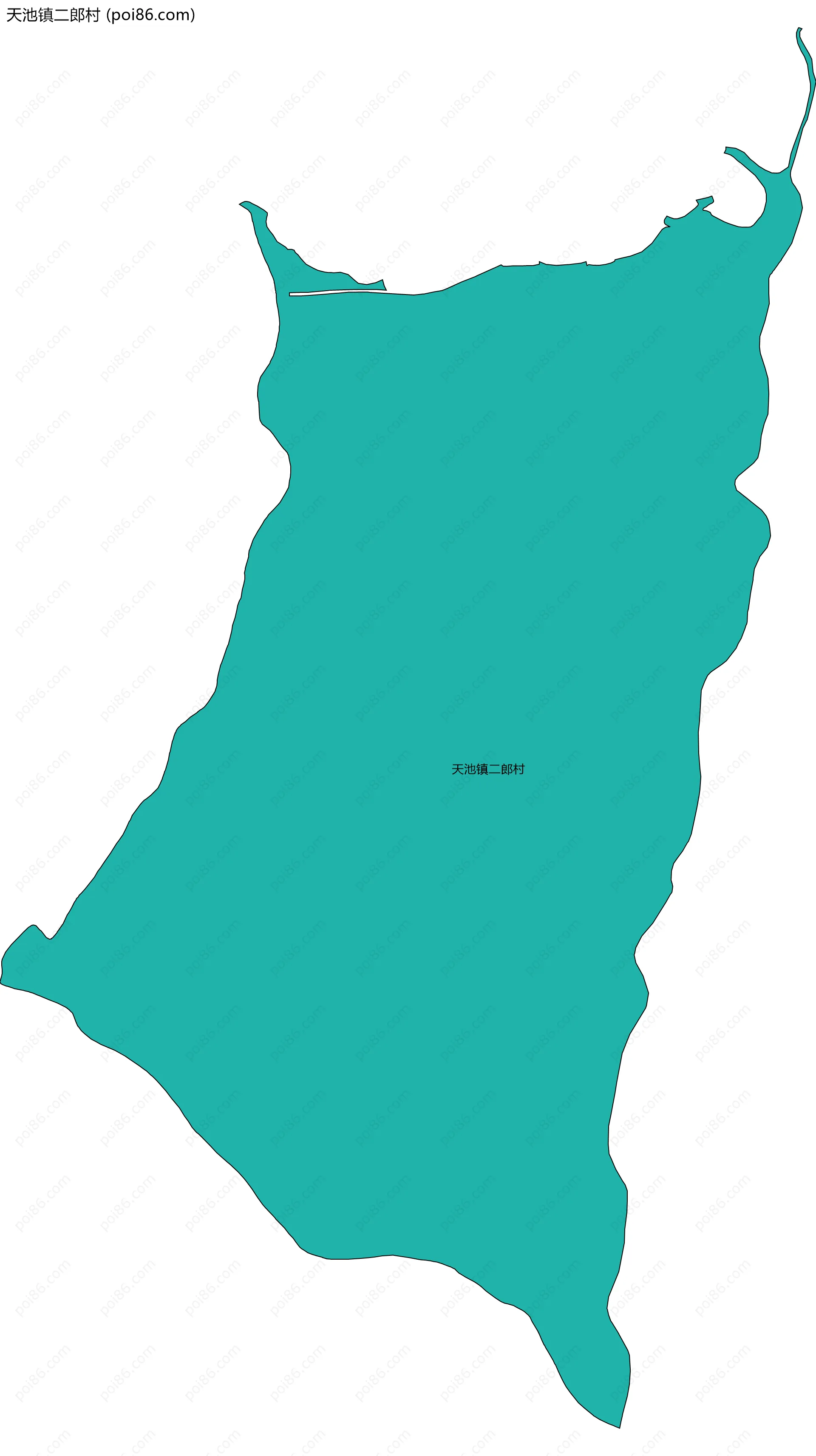天池镇二郎村边界地图