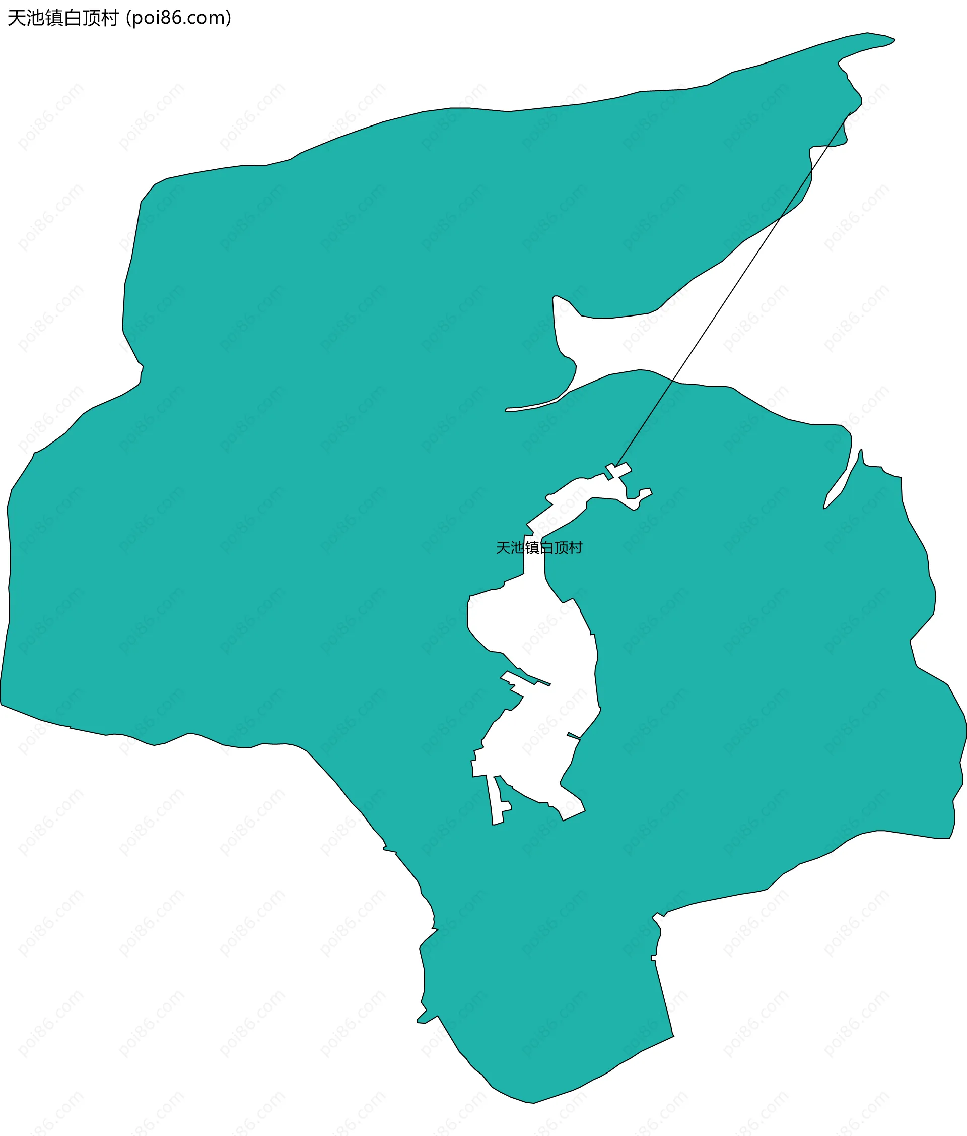 天池镇白顶村边界地图