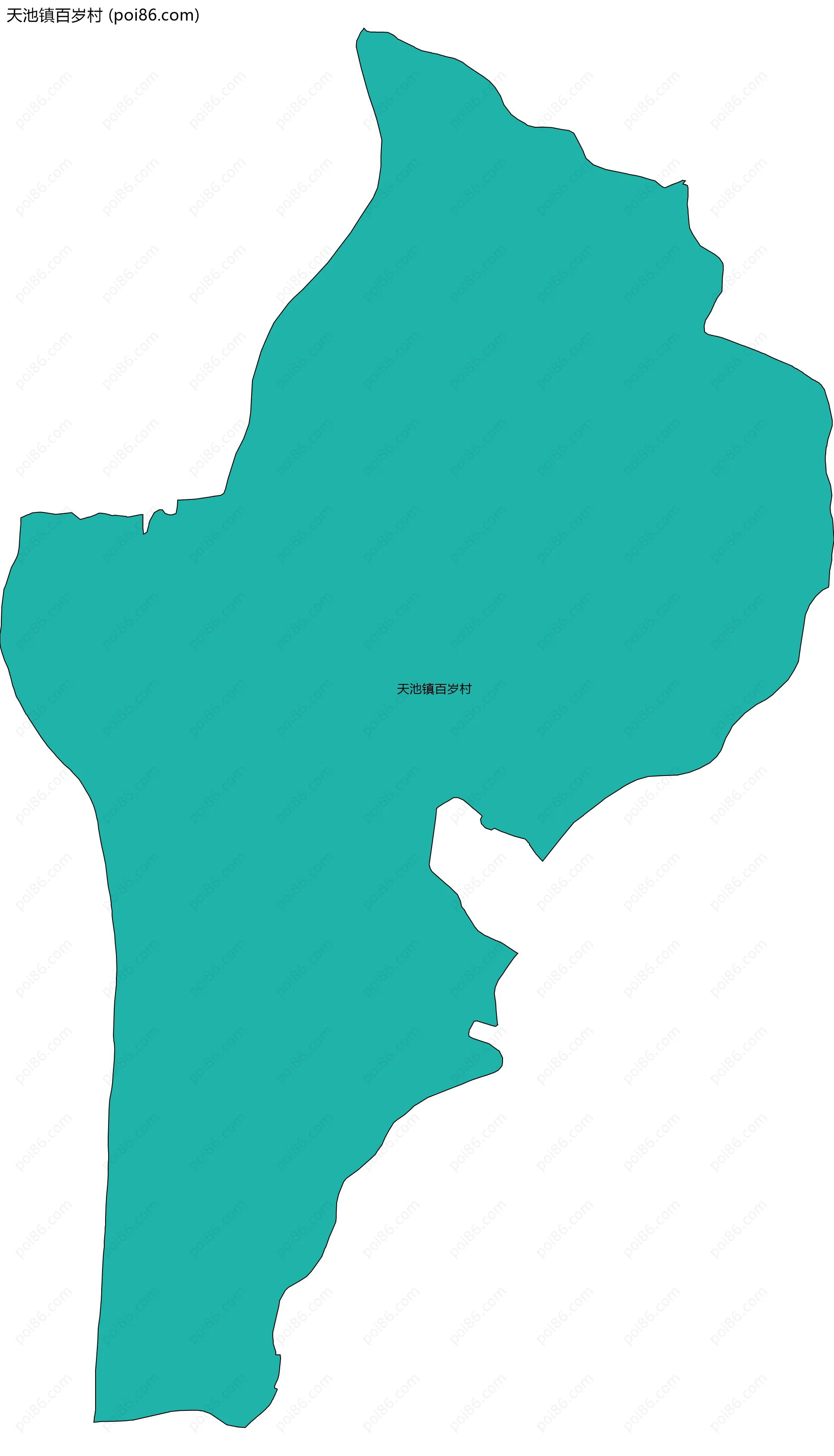 天池镇百岁村边界地图
