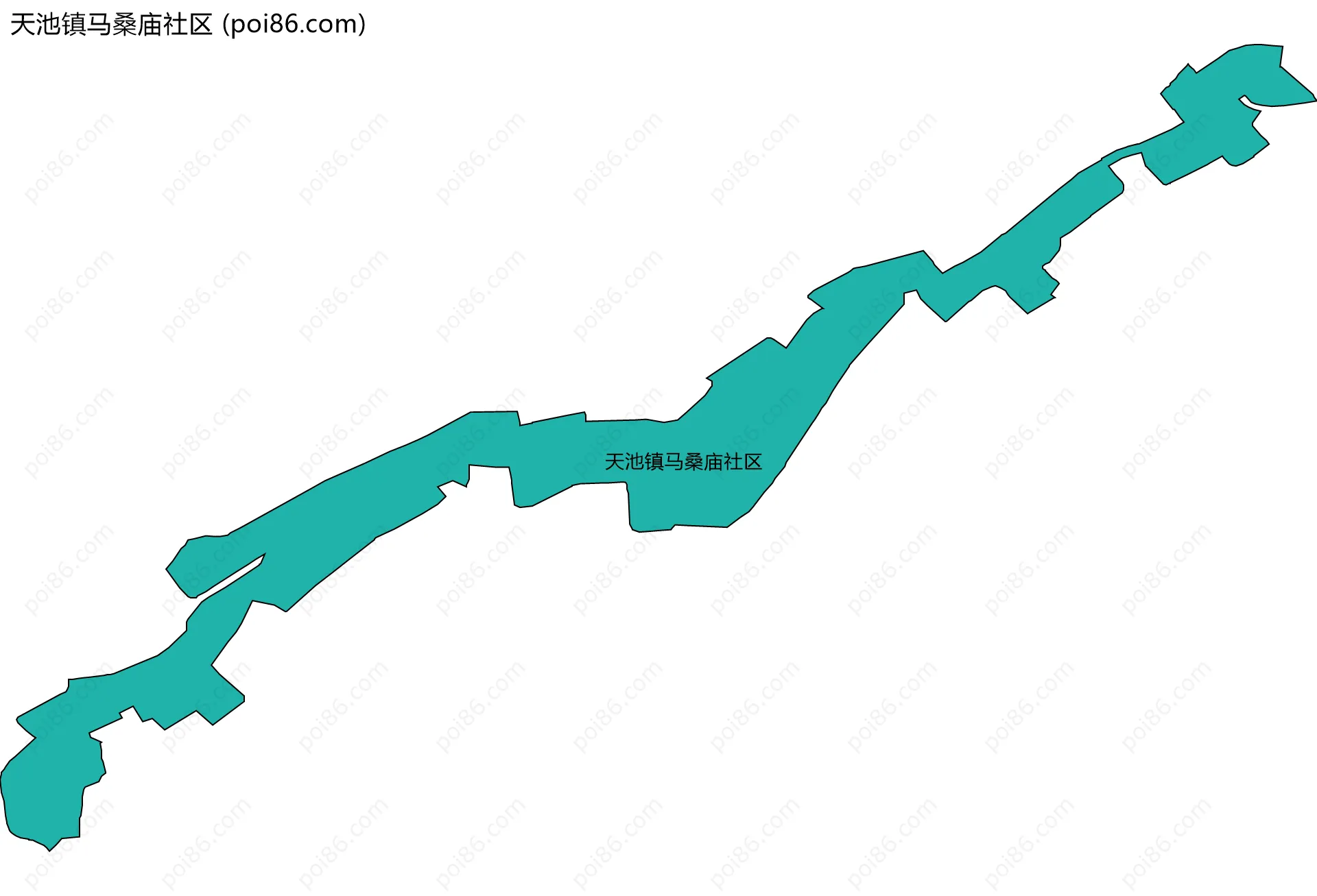 天池镇马桑庙社区边界地图