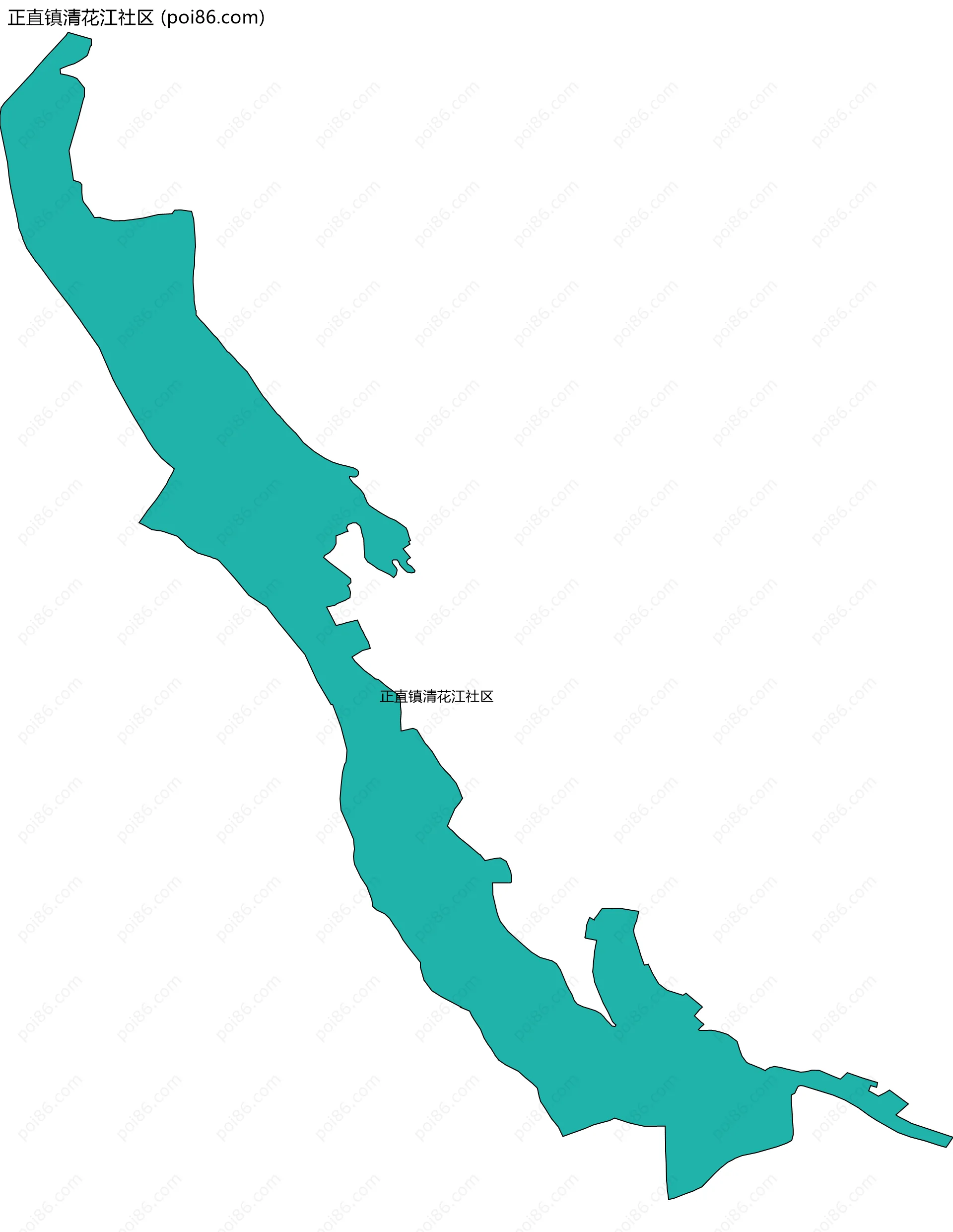 正直镇清花江社区边界地图