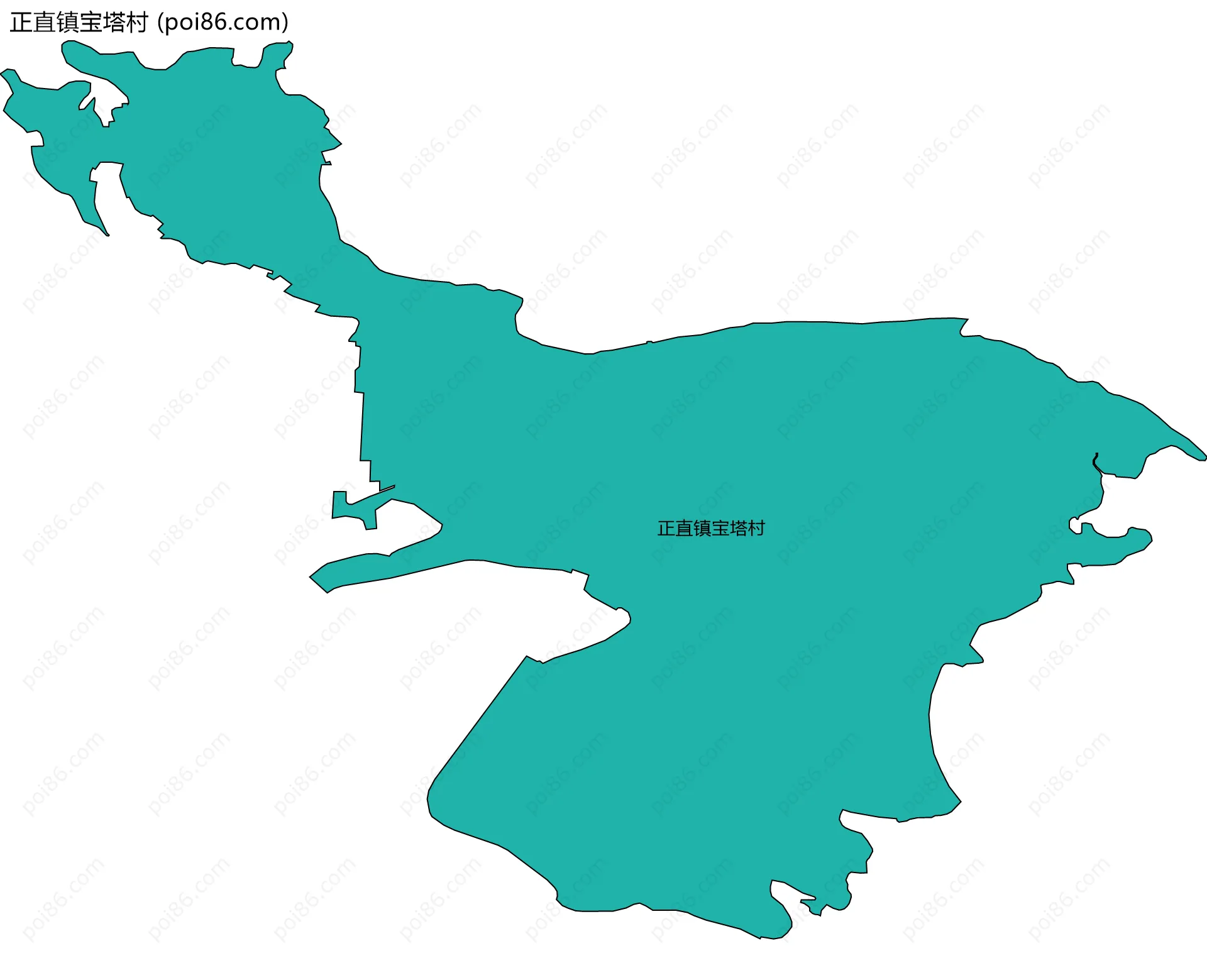 正直镇宝塔村边界地图