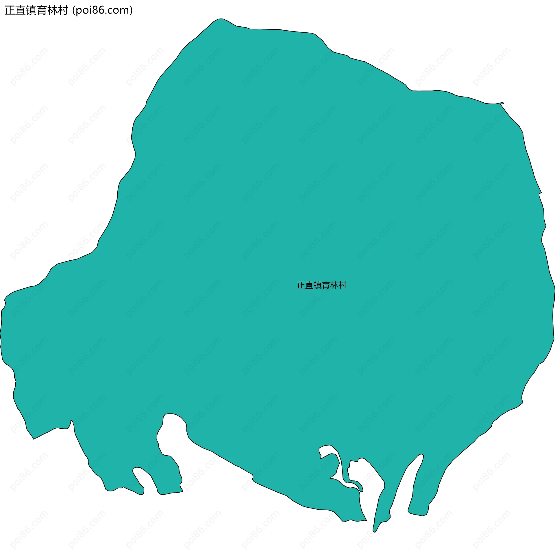 正直镇育林村边界地图