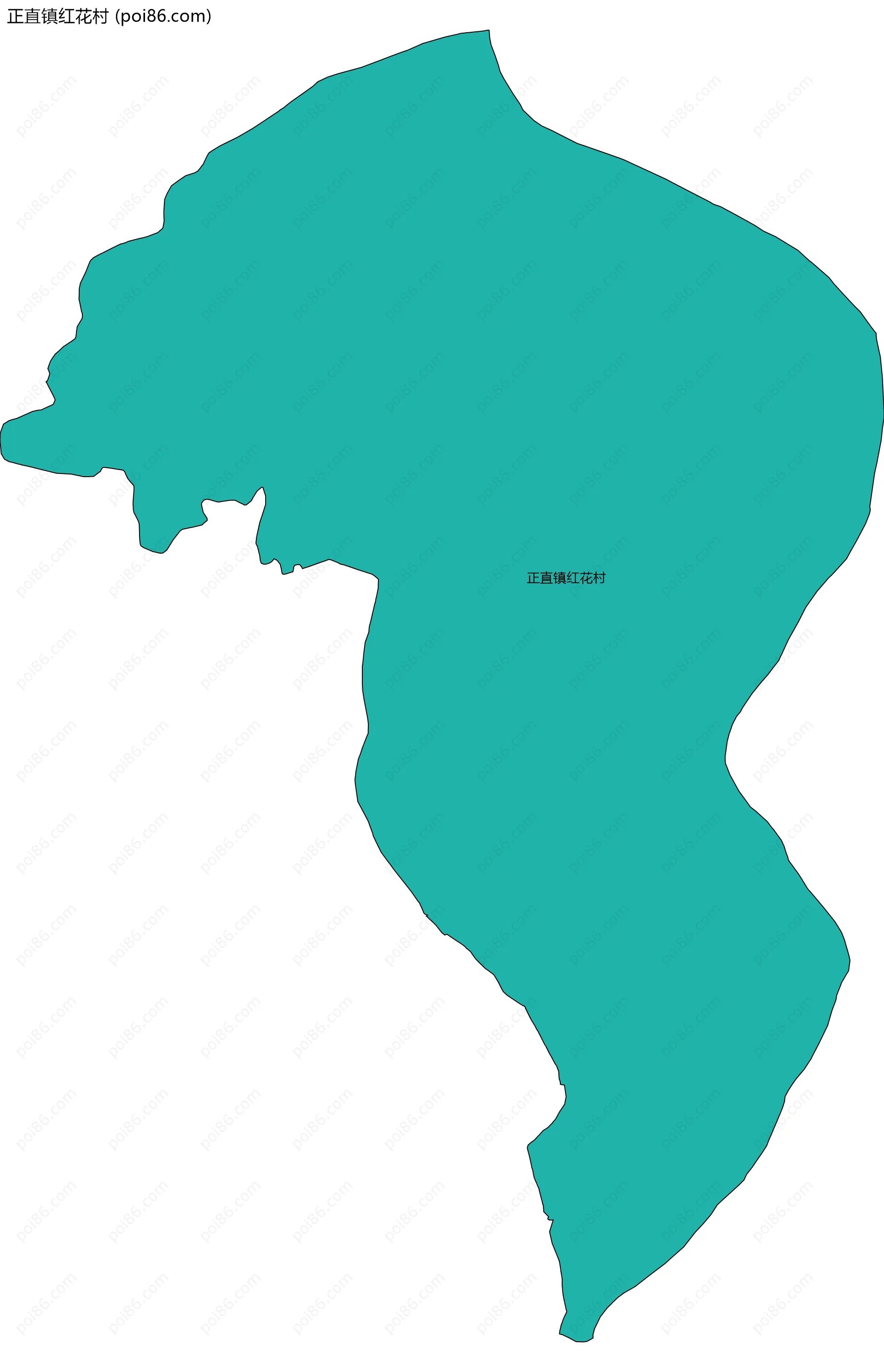 正直镇红花村边界地图