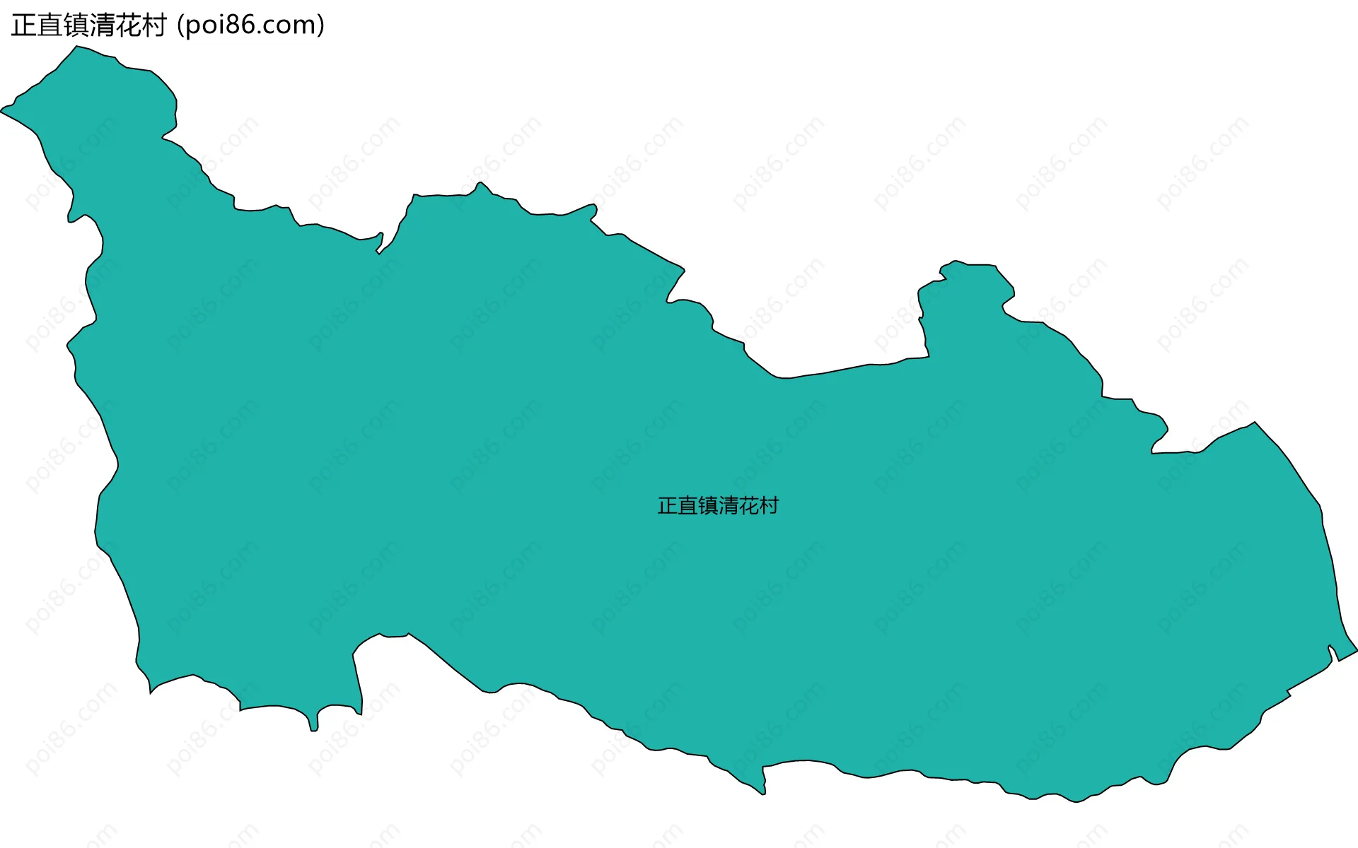 正直镇清花村边界地图