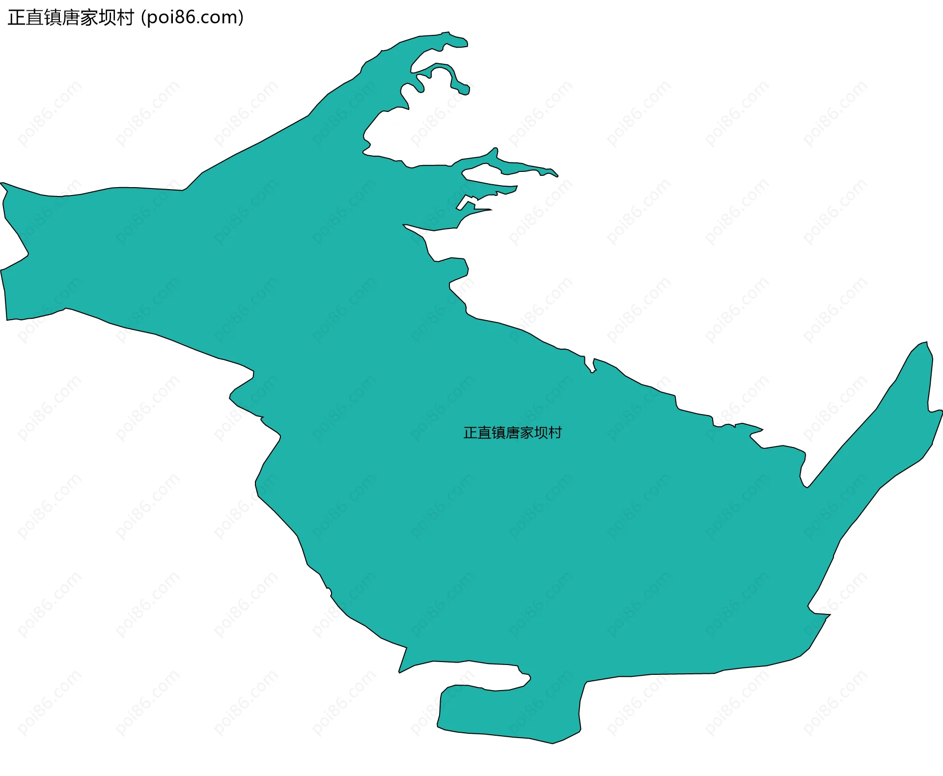 正直镇唐家坝村边界地图