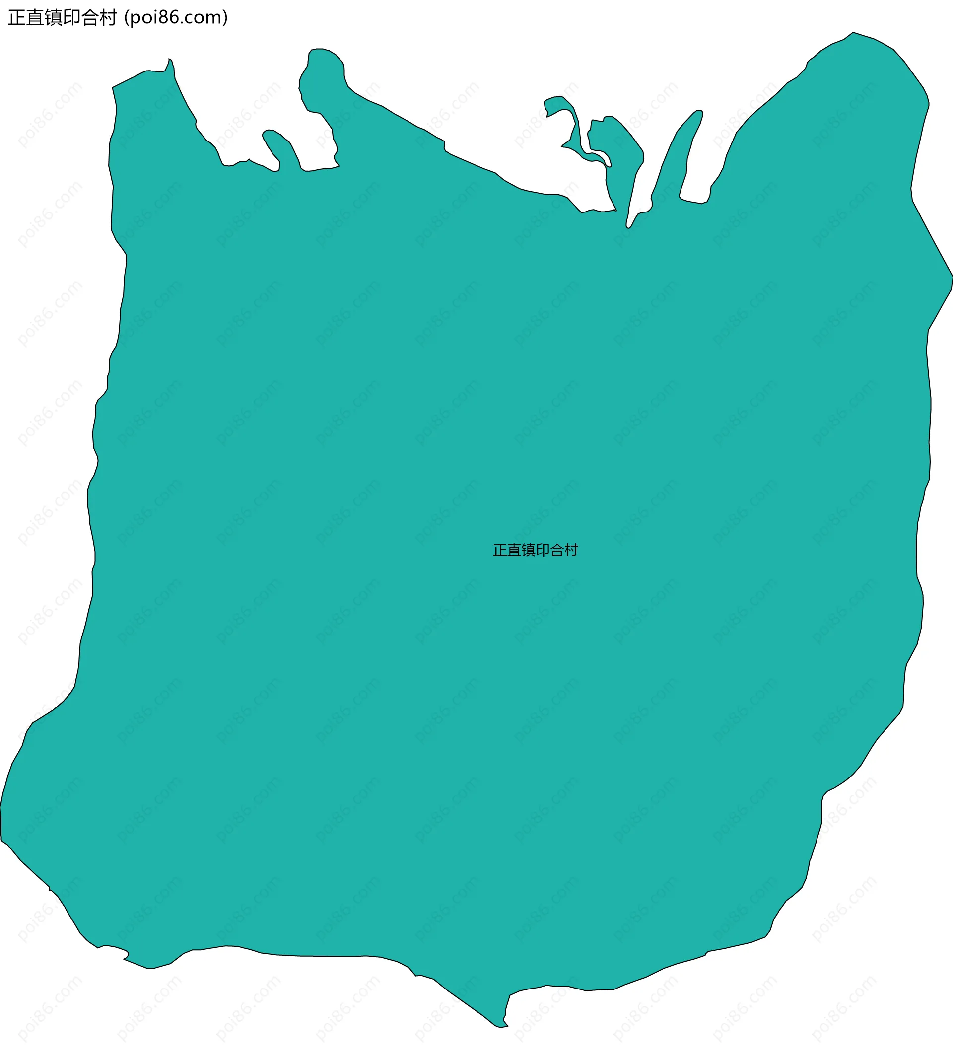 正直镇印合村边界地图