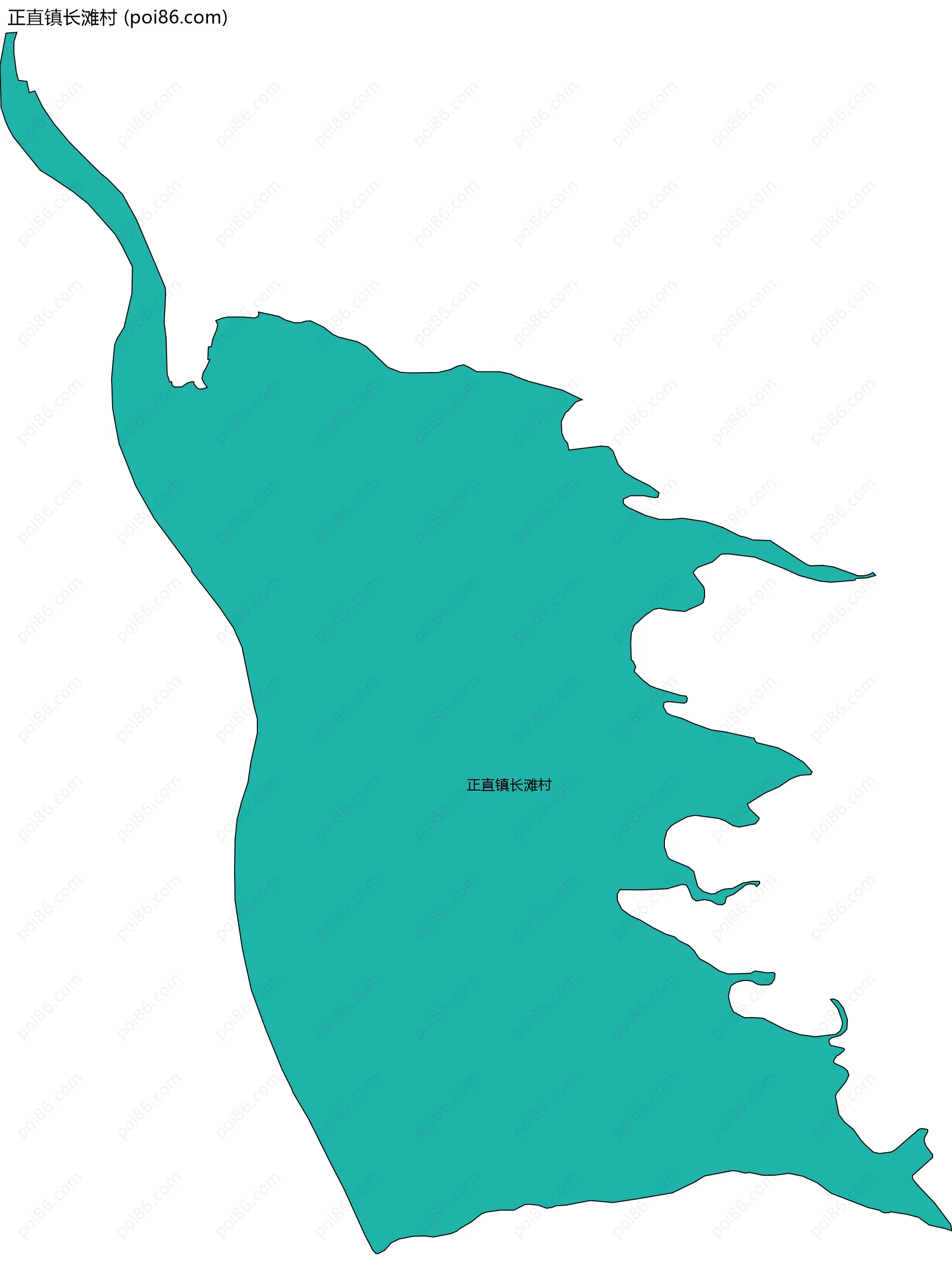 正直镇长滩村边界地图