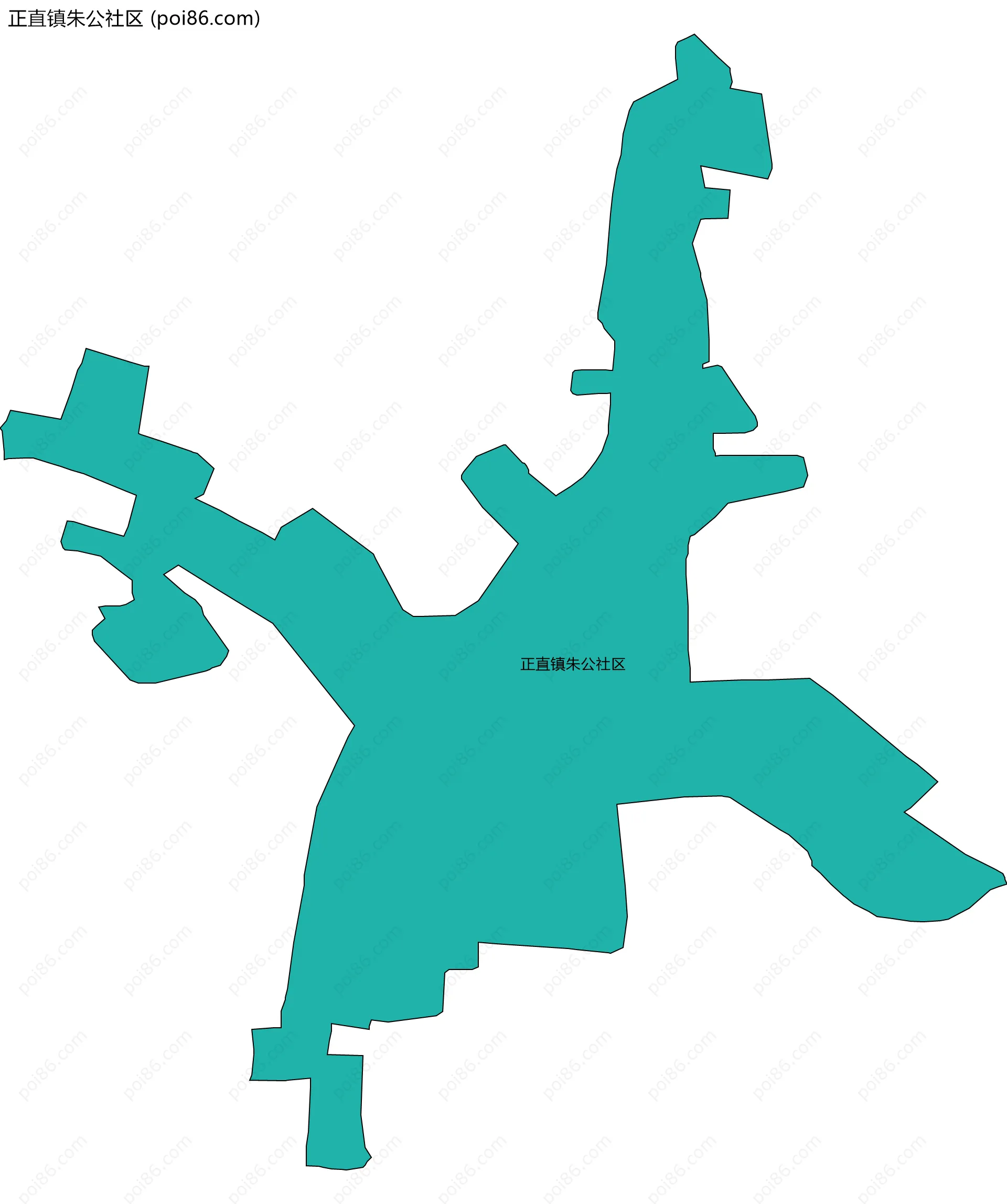 正直镇朱公社区边界地图