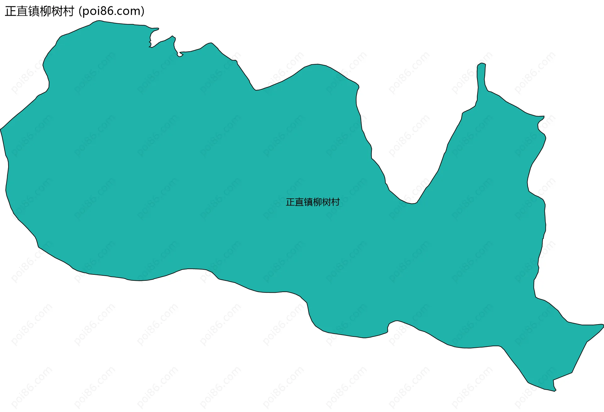 正直镇柳树村边界地图