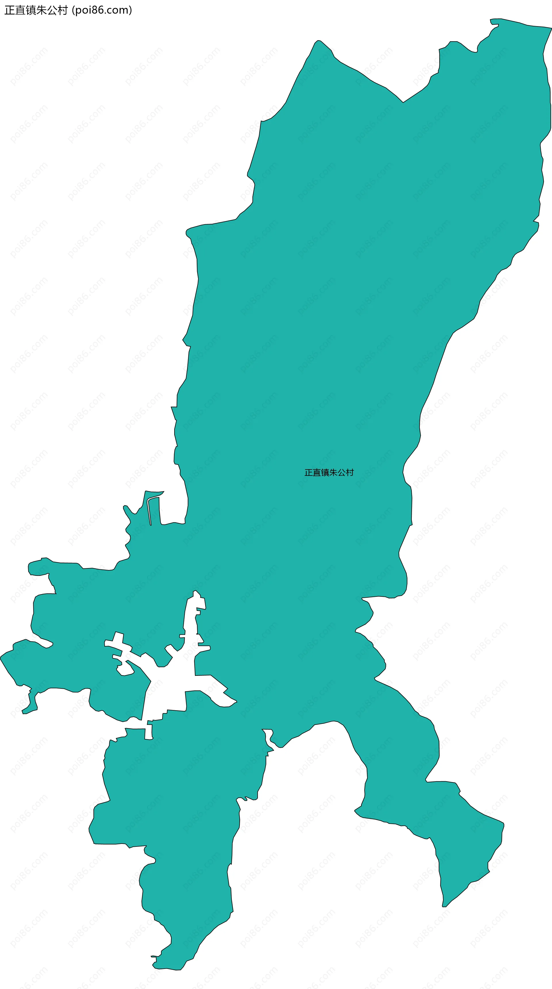 正直镇朱公村边界地图