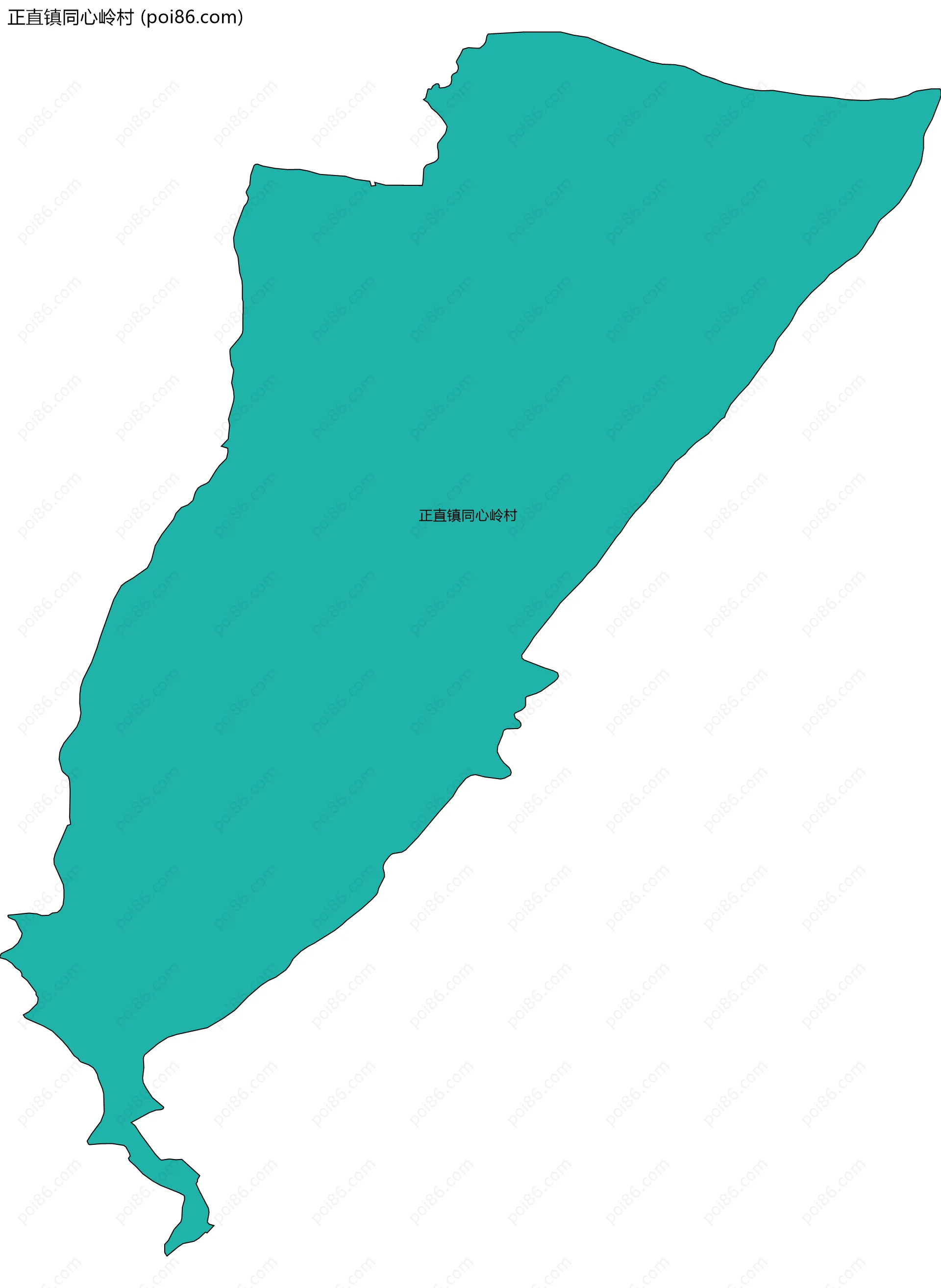 正直镇同心岭村边界地图