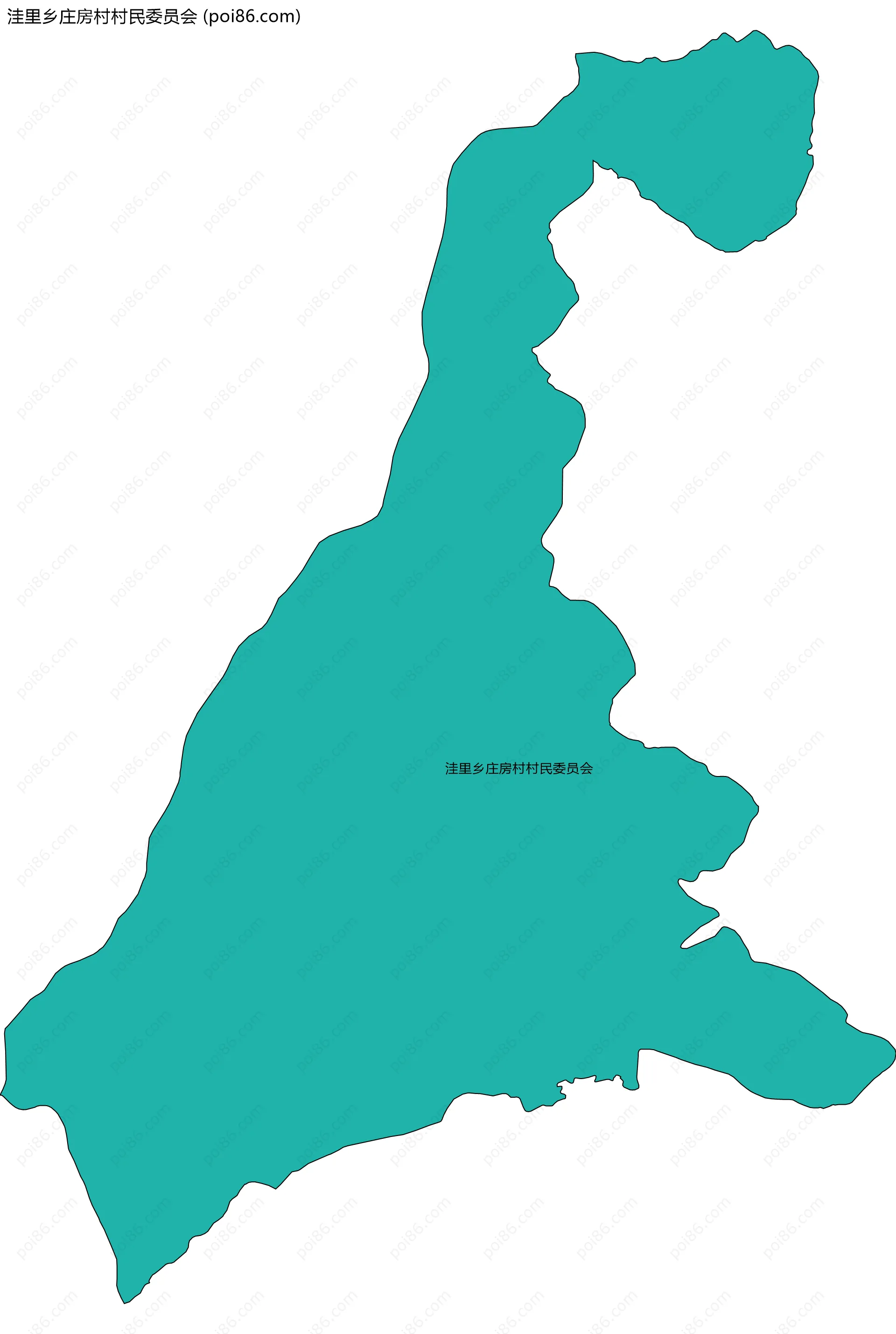 洼里乡庄房村村民委员会边界地图