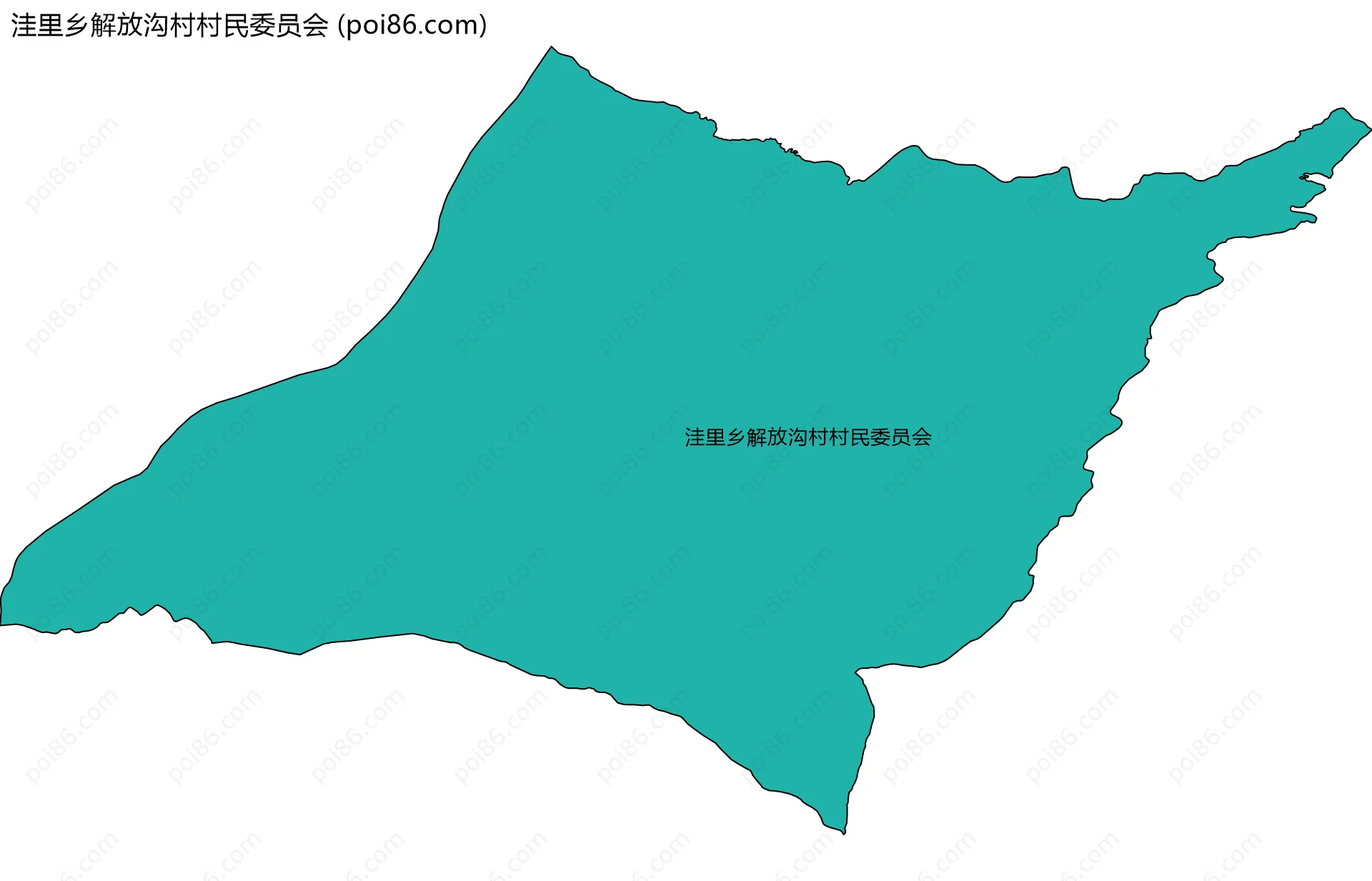 洼里乡解放沟村村民委员会边界地图