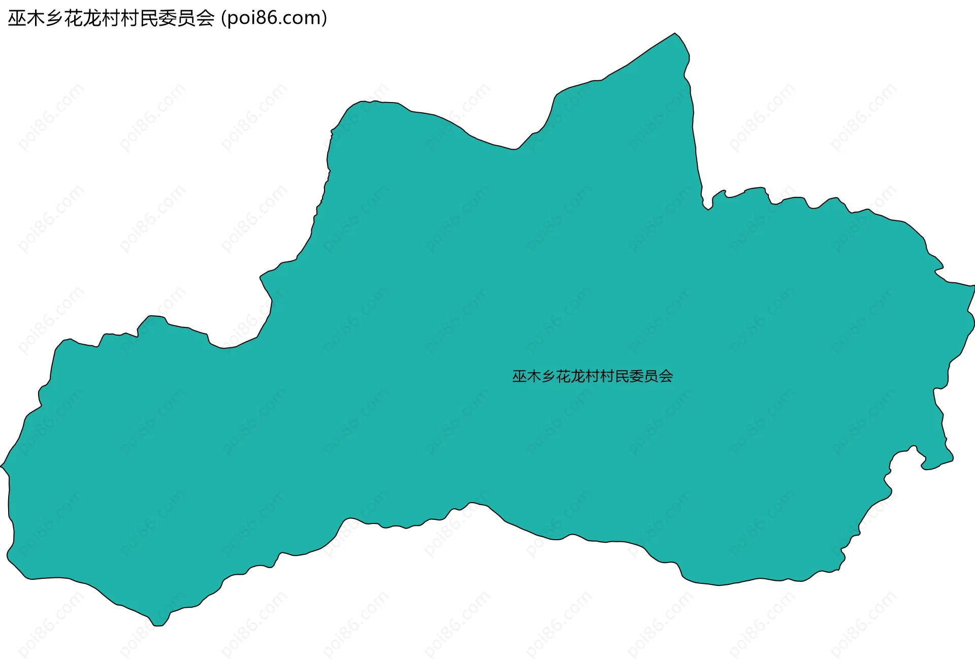 巫木乡花龙村村民委员会边界地图