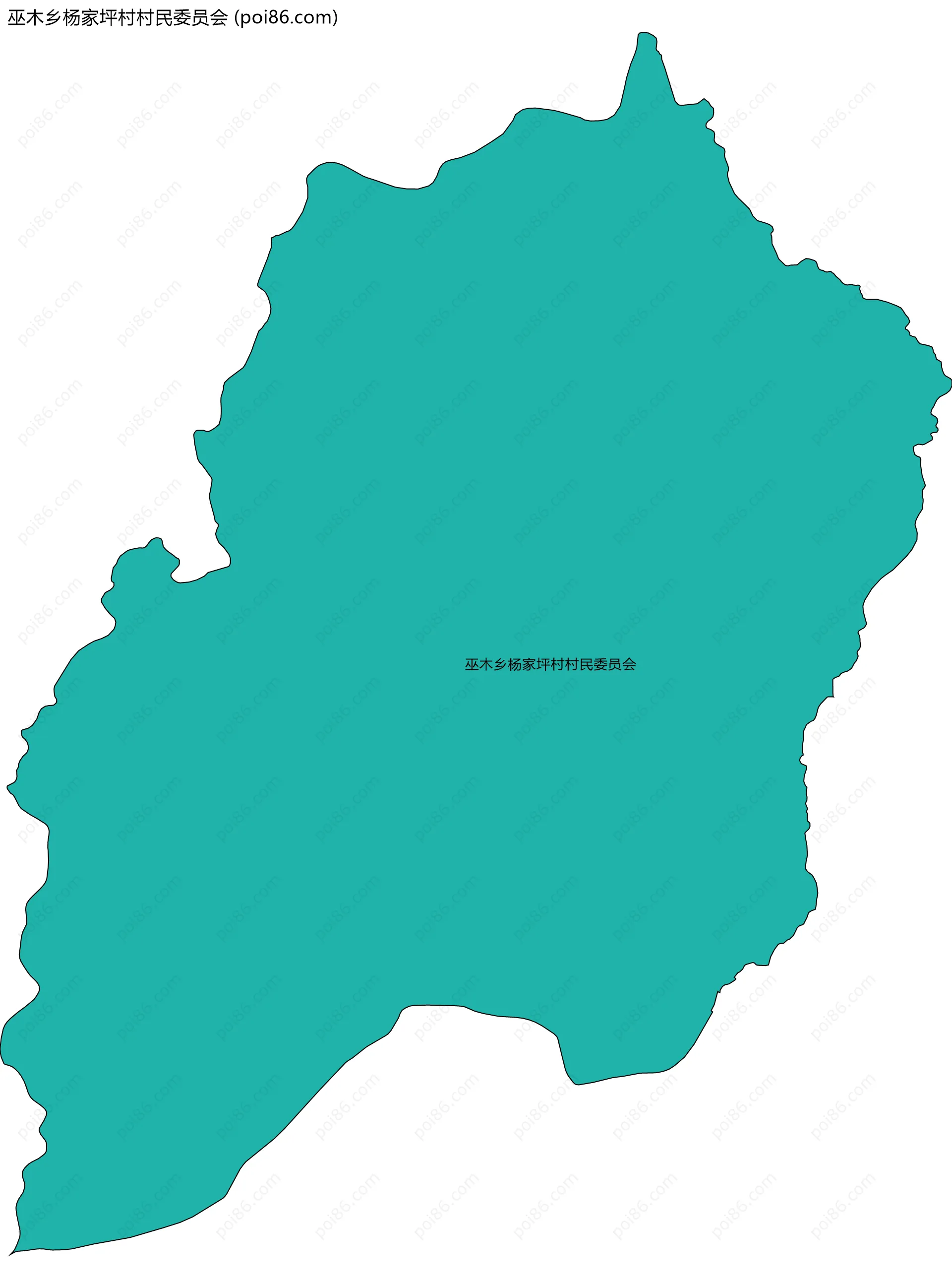 巫木乡杨家坪村村民委员会边界地图