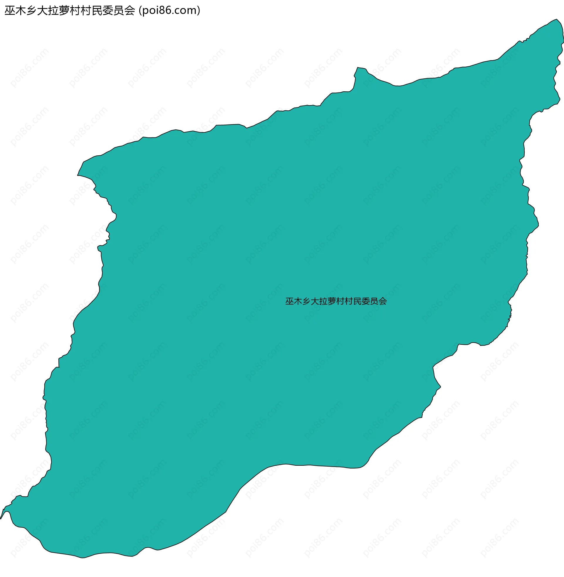 巫木乡大拉萝村村民委员会边界地图