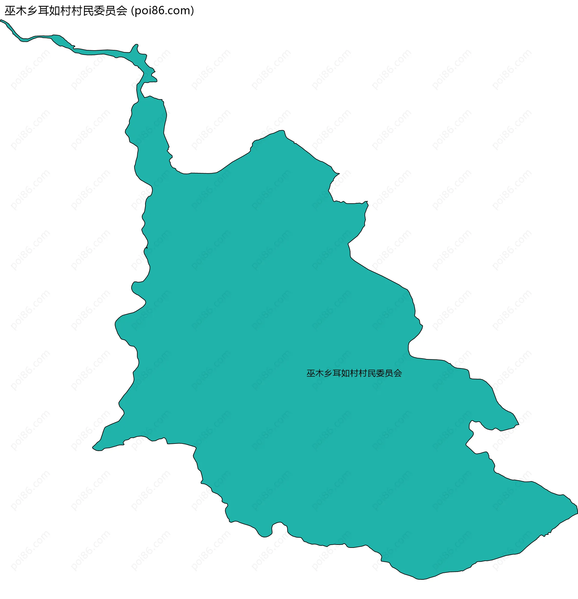 巫木乡耳如村村民委员会边界地图
