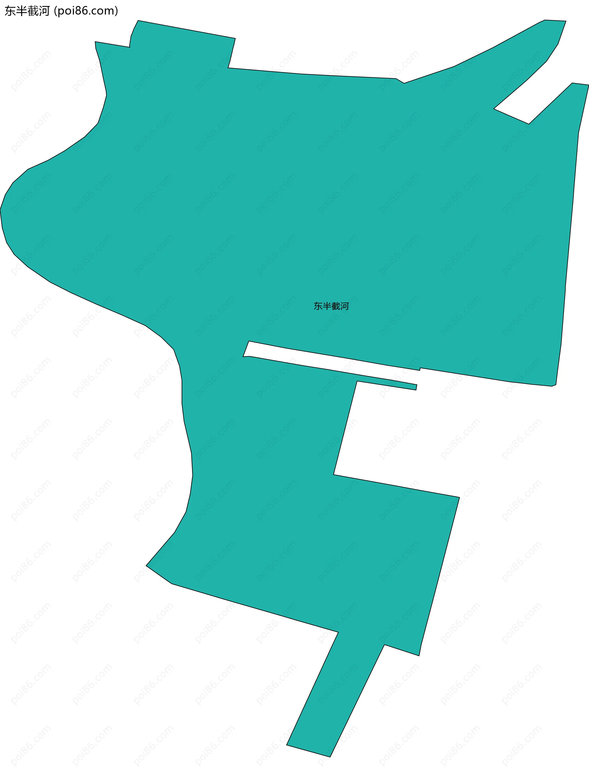 东半截河边界地图