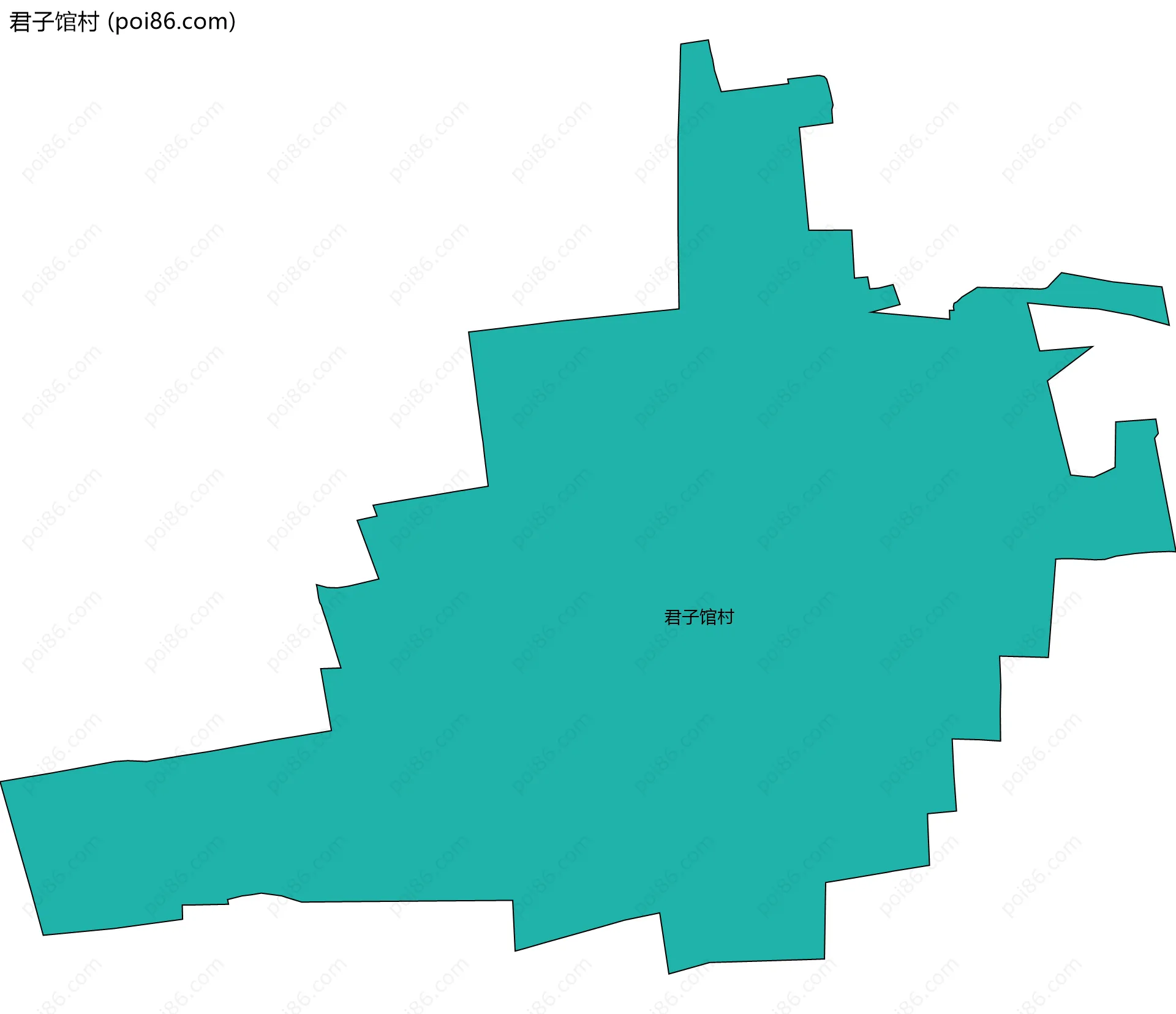 君子馆村边界地图